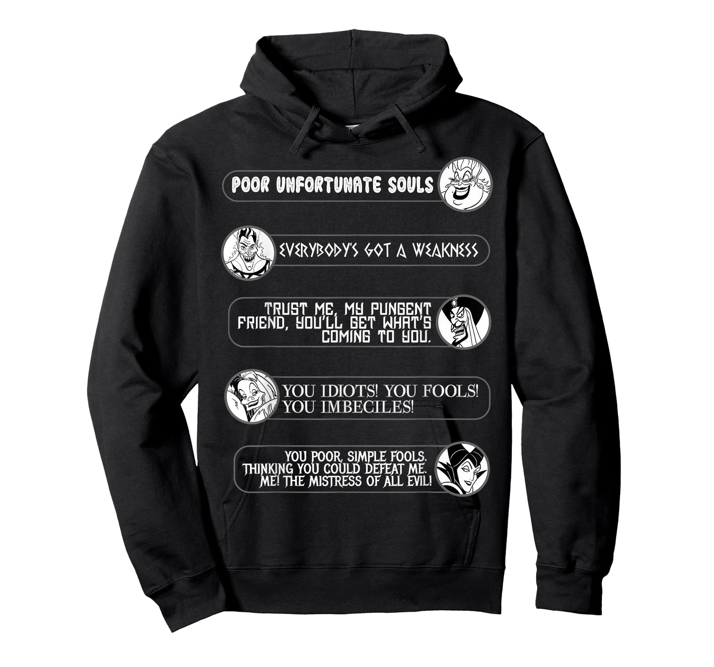 Disney Villains Movie Quotes Circle Portrait Graphic T-Shirt T-Shirt Small