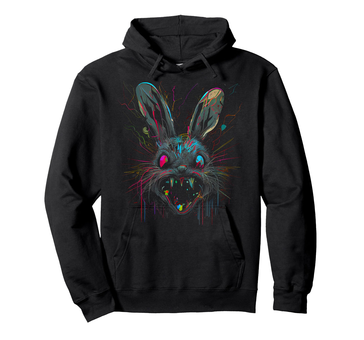 Psycho Crazy Paint Bunny Horror Easter and Halloween T-Shirt