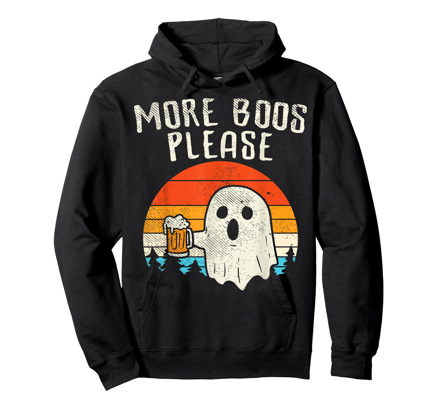 More Boos Please Ghost Beer Retro Halloween Drinking Men T-Shirt