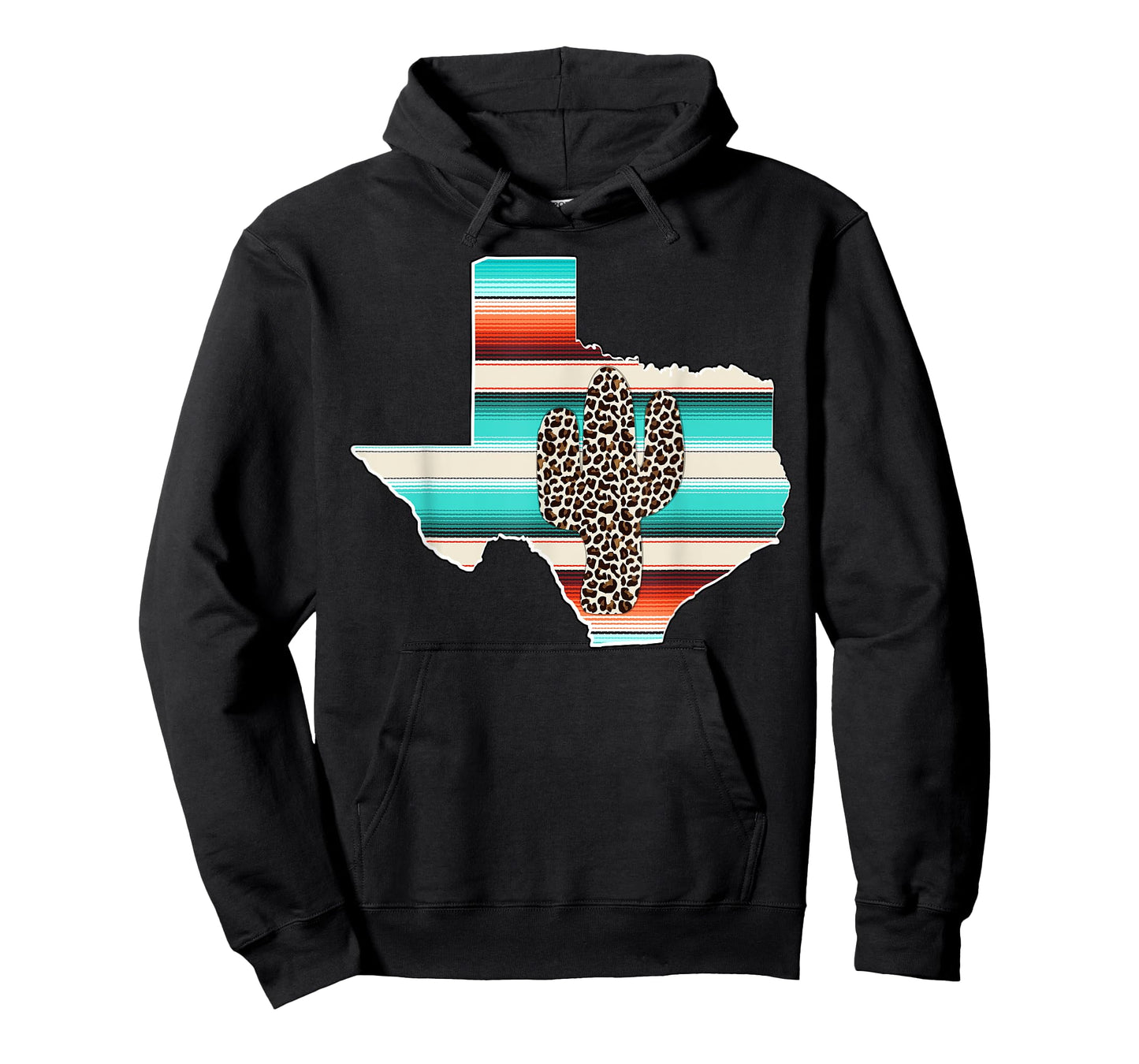 Texas State Pride Leopard Cactus Serape print Turquoise T-Shirt