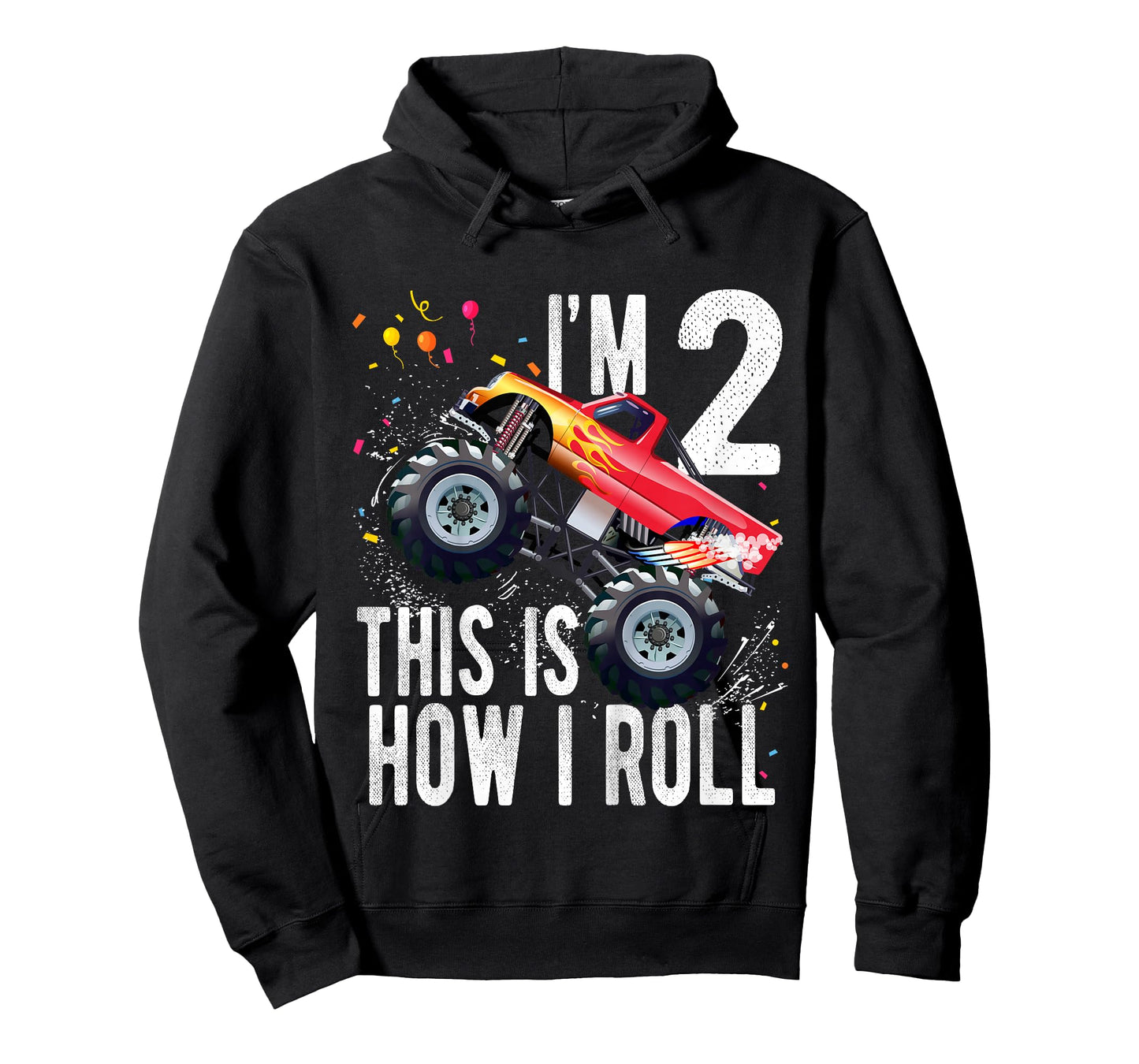 2 Year Old 2nd Birthday Boy Monster Truck Car T-Shirt