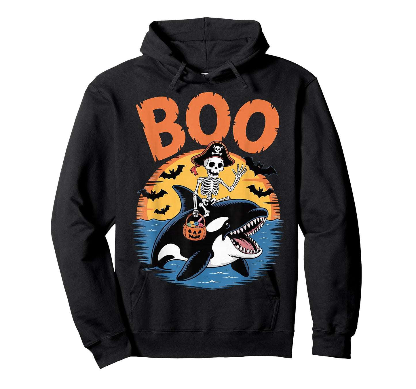 Spooky Orca Costume on Boo Orca Halloween T-Shirt