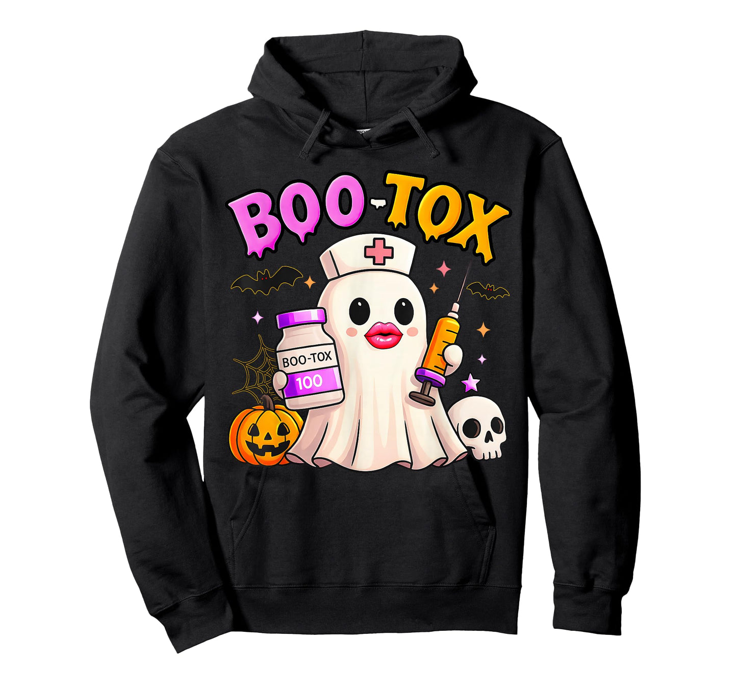Funny Boo Tox Aesthetic Nurse Ghost Skull Pumpkin Halloween T-Shirt