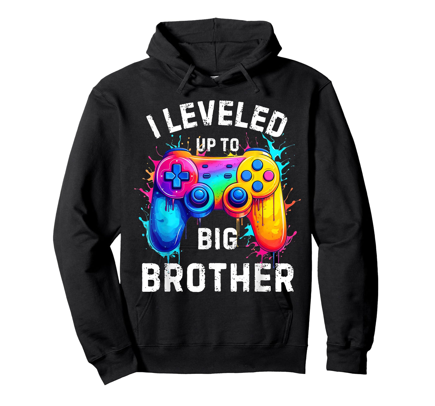 I Leveled Up to Big Brother Funny Gamer Splash Art T-Shirt