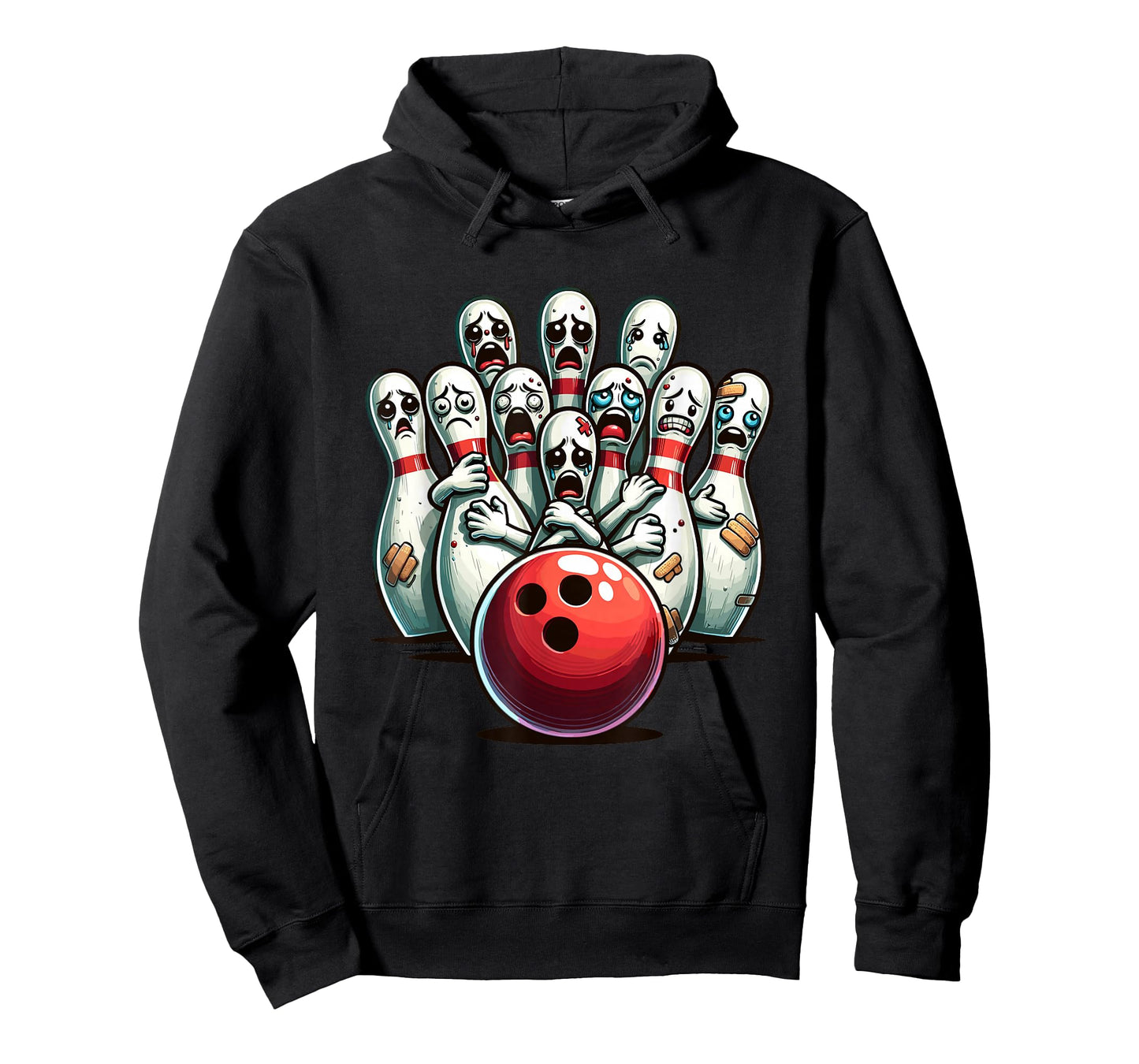 Funny Bowling Pin Faces For Bowling Lover, Men Kids Bowler T-Shirt