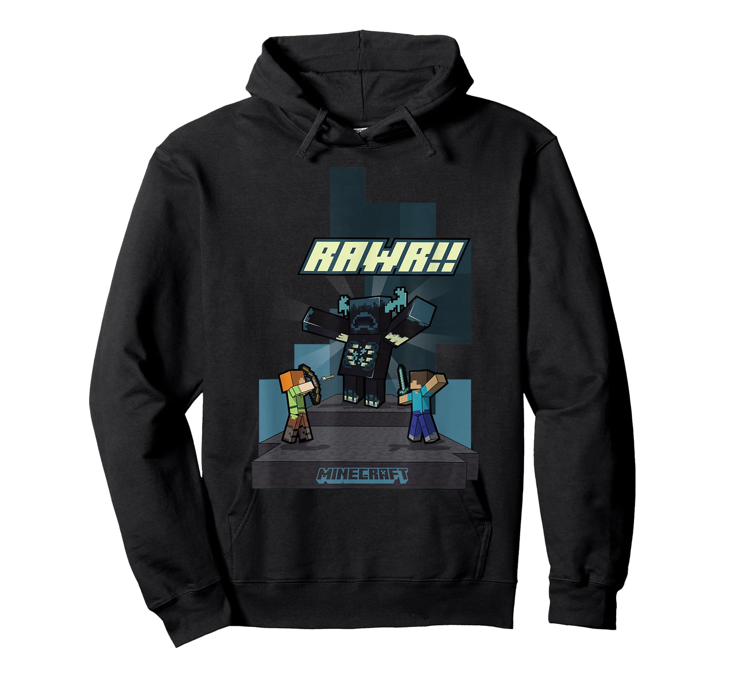 Minecraft Rawr!! Alex And Steve Fighting Off Warden T-Shirt