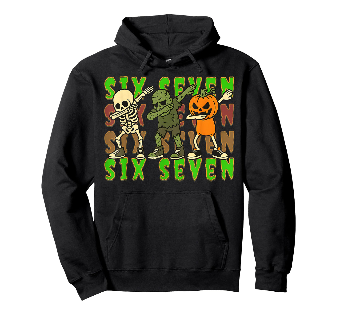 67 Halloween Meme Six Seven Dabbing Skeleton Zombie Pumpkin T-Shirt
