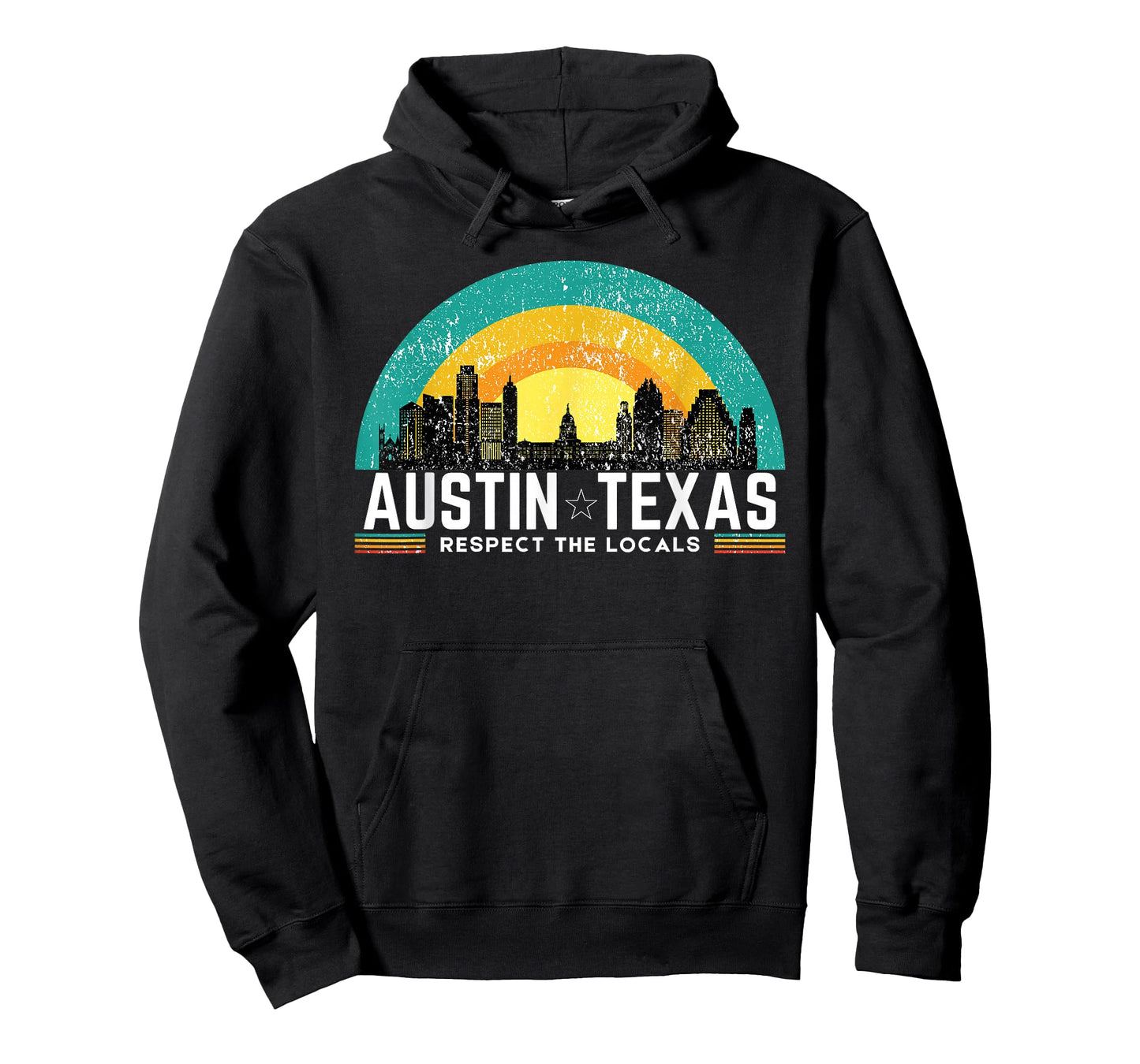 Austin Texas City Skyline Respect The Locals T-Shirt