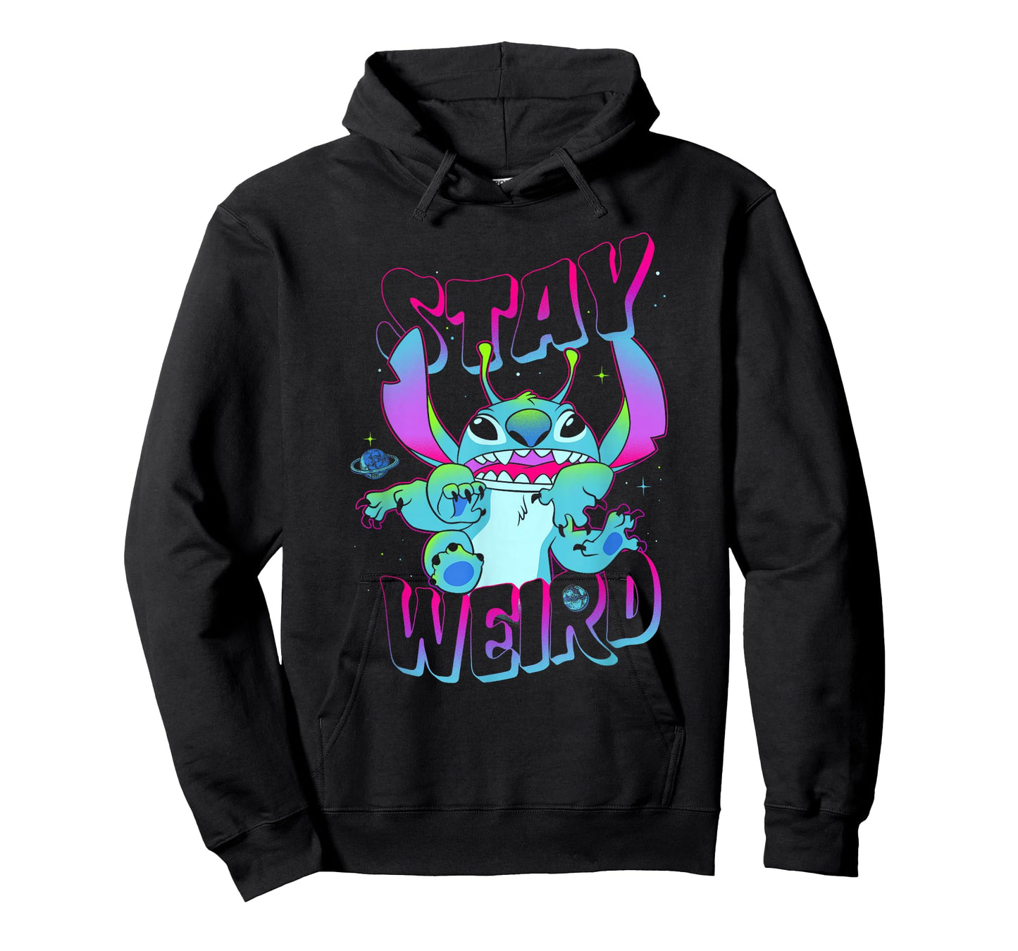 Disney Lilo & Stitch Stay Weird Neon Galaxy Stitch T-Shirt