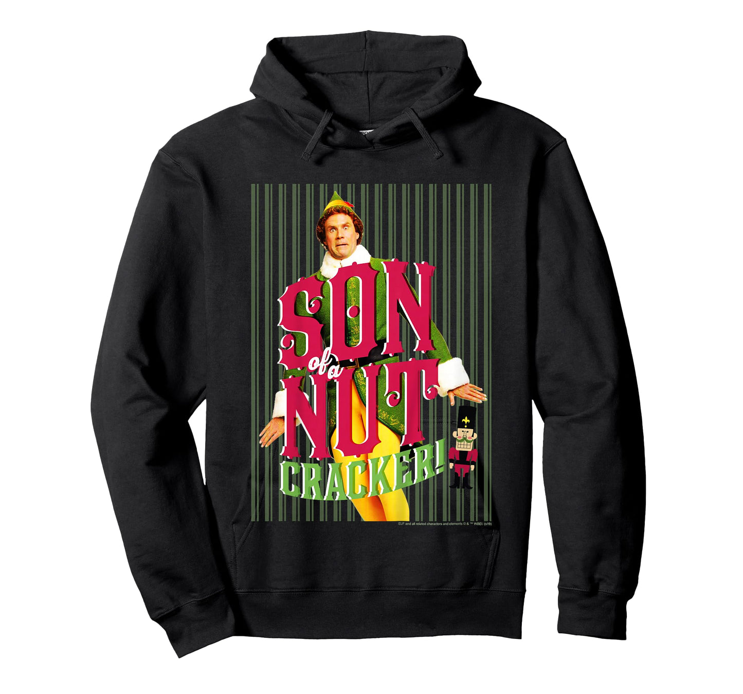 Kids Elf Buddy Son Of A Nutcracker Striped Poster T-Shirt