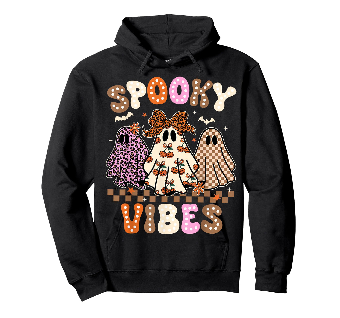Groovy Spooky Vibes Cute Boo Ghost Halloween Costumes Girls T-Shirt