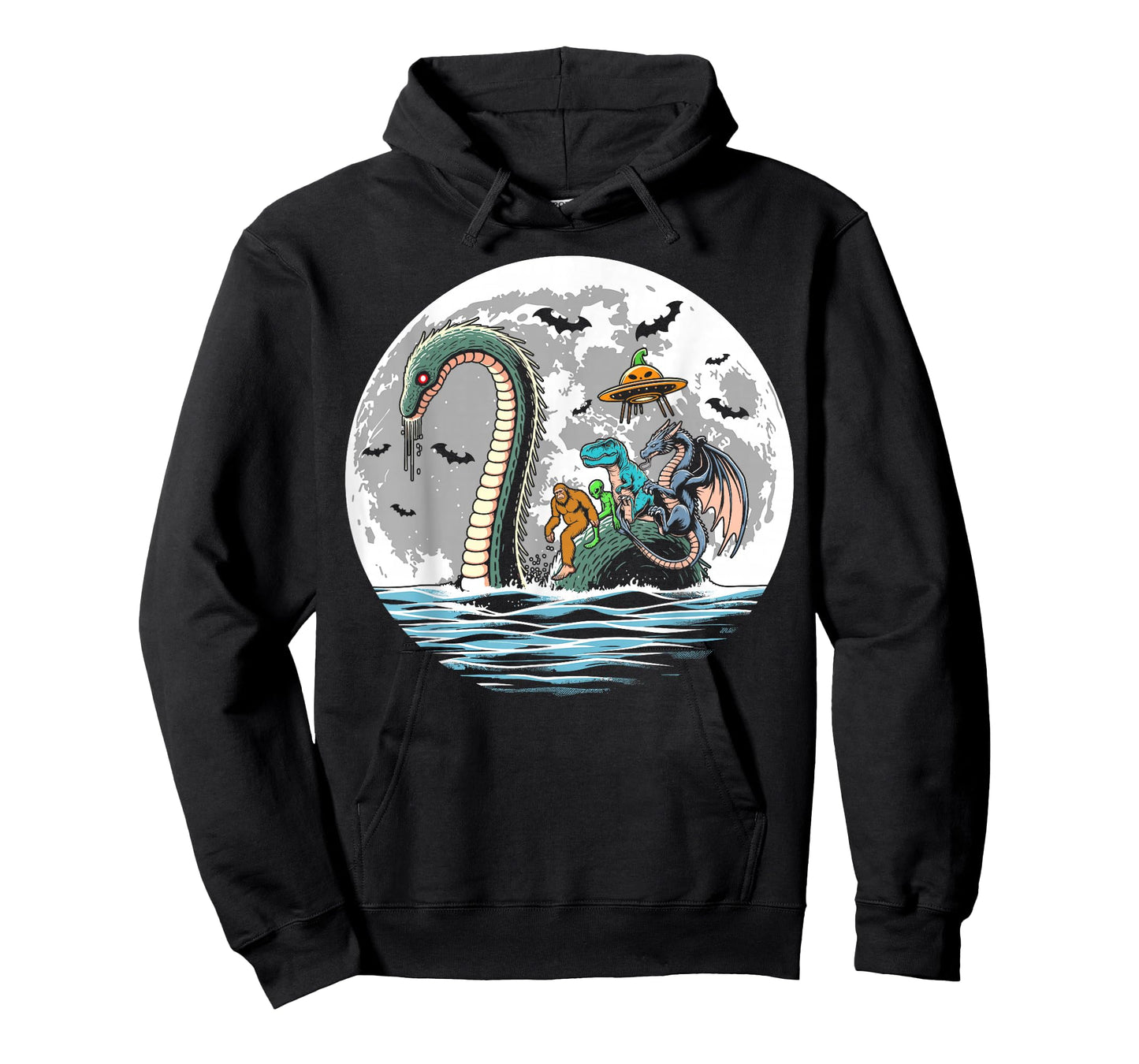 Halloween bigfoot alien loch Ness UFO Halloween party spooky T-Shirt