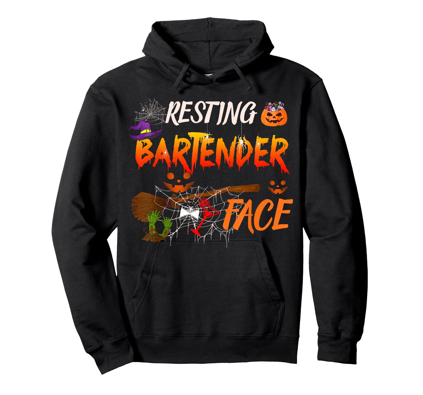 Resting Bartender Face Halloween Bartender Costume Witch T-Shirt