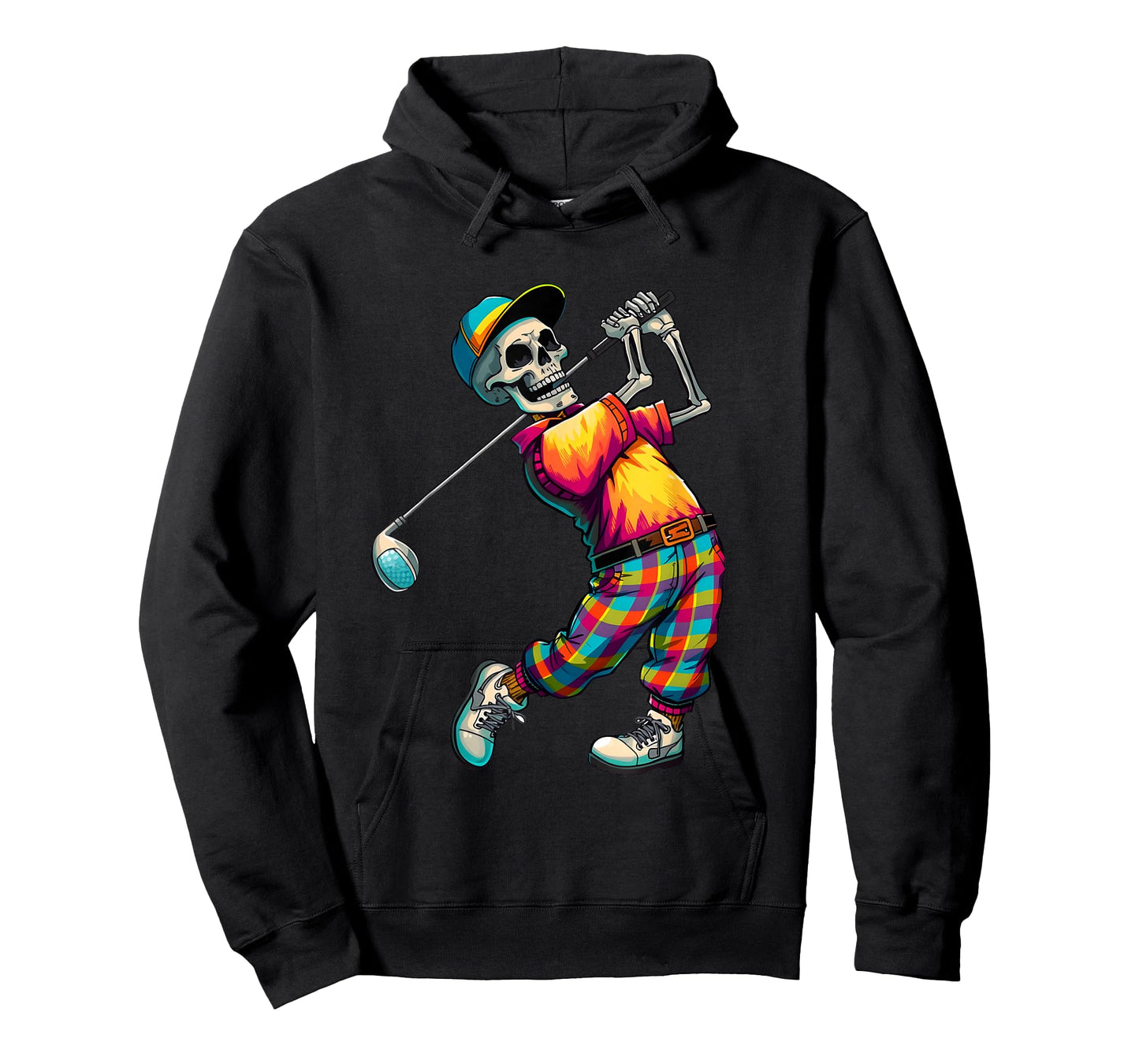 Skeleton Golf Halloween Golfer Golf Player Funny Men Dad T-Shirt
