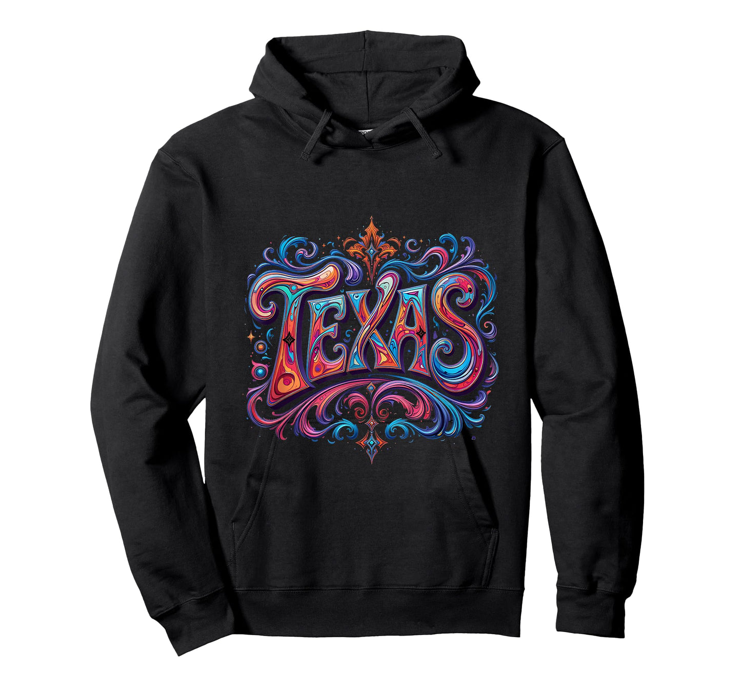 TEXAS Retro Vibes Bold Colors & Shining Stars Text Design T-Shirt