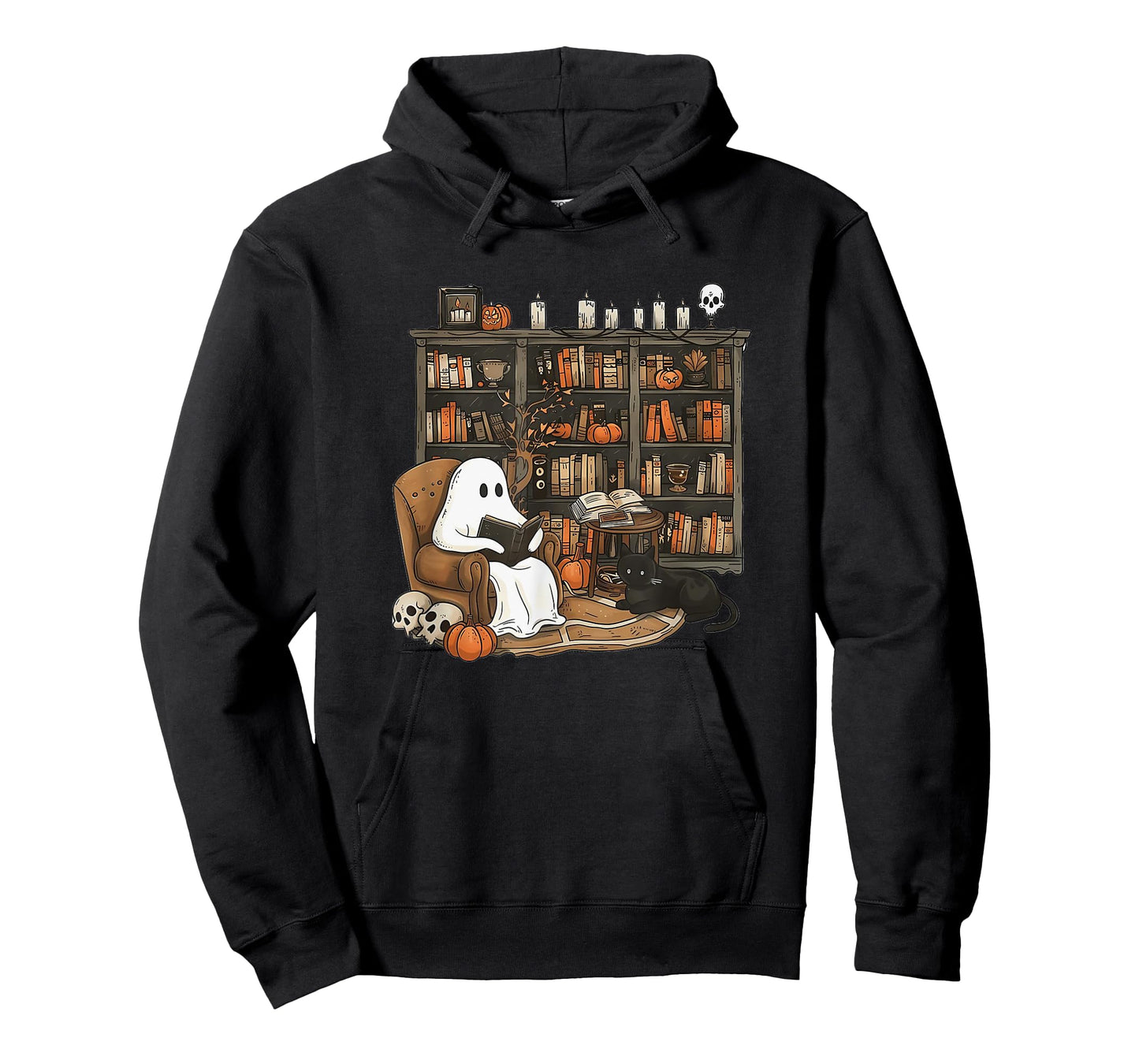 Retro Ghost Reading Books, Librarian Ghost Halloween T-Shirt