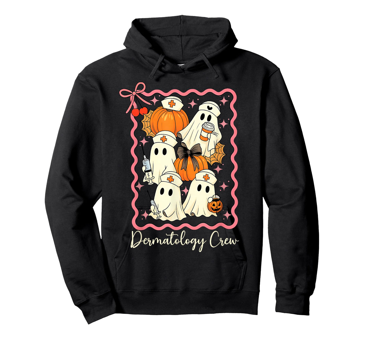 Stamp Coquette Dermatology Crew Ghost Pumpkin Fall Halloween T-Shirt