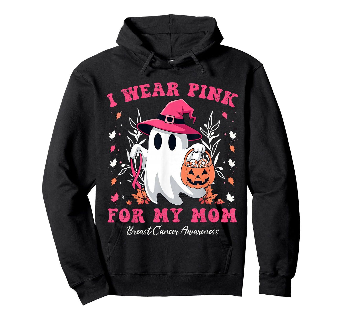 I Wear Pink for My Mom Ghost Breast Cancer Awareness T-Shirt