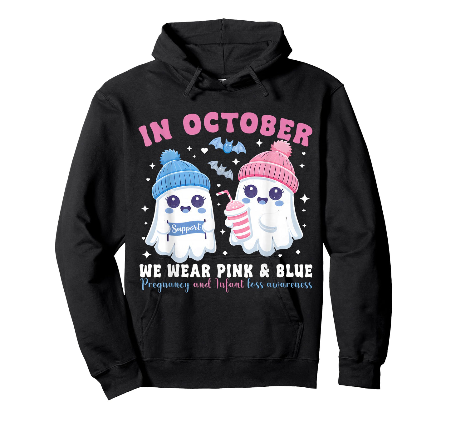in October We Wear Pink and Blue Infant Loss Awareness T-Shirt