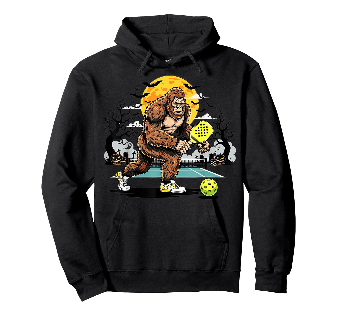Bigfoot Halloween Pickleball Monster Costume T-Shirt