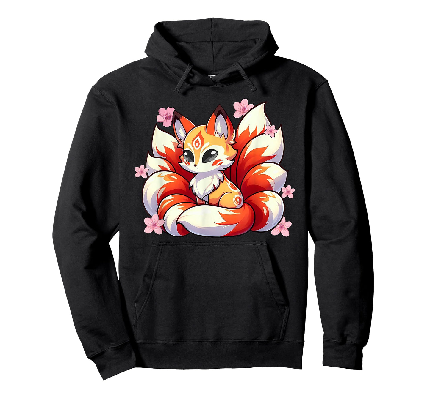 Nine Tails Fox Kitsune Japanese Cherry Blossoms T-Shirt