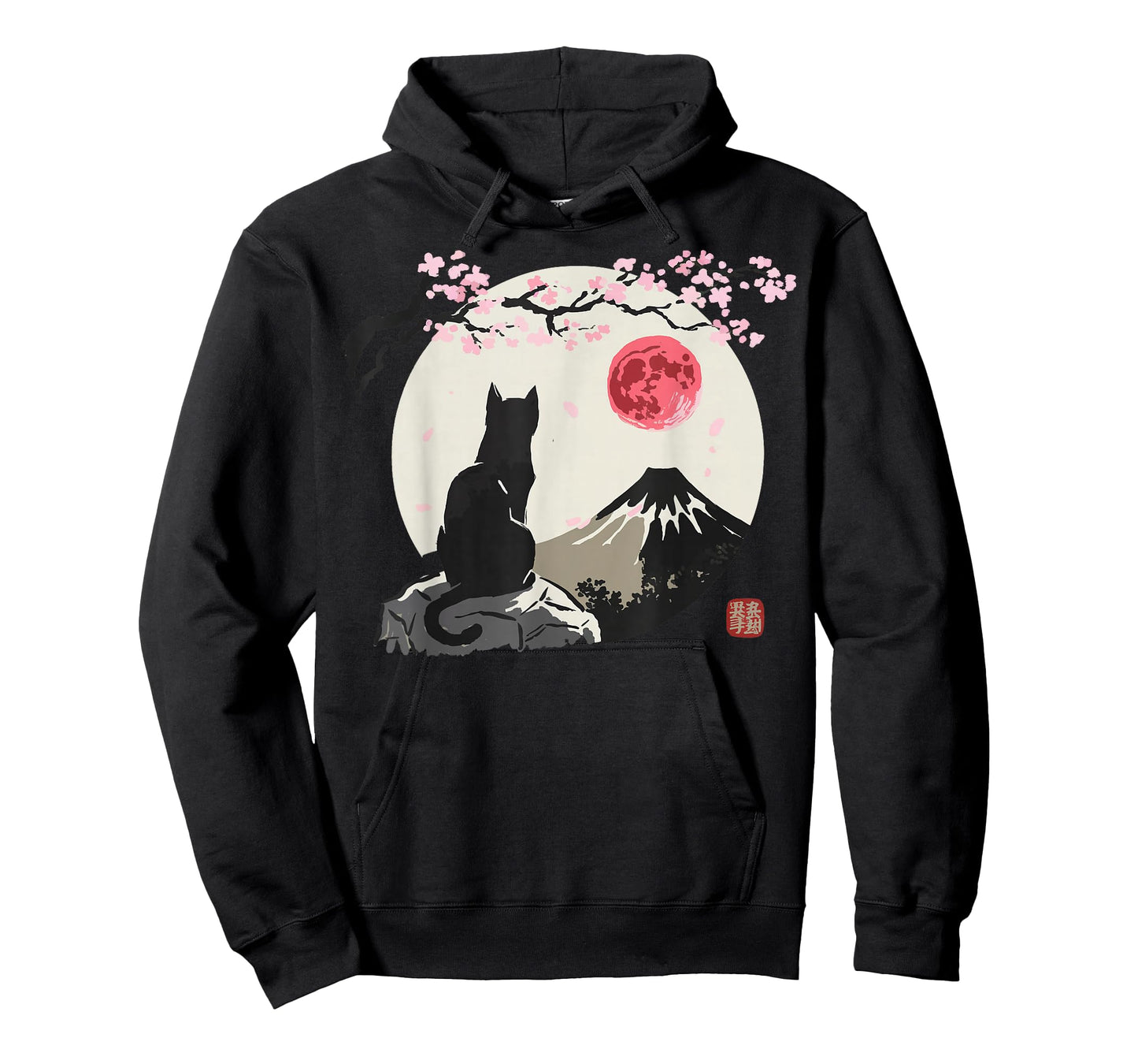 Cat Moon Cherry Blossom T-Shirt