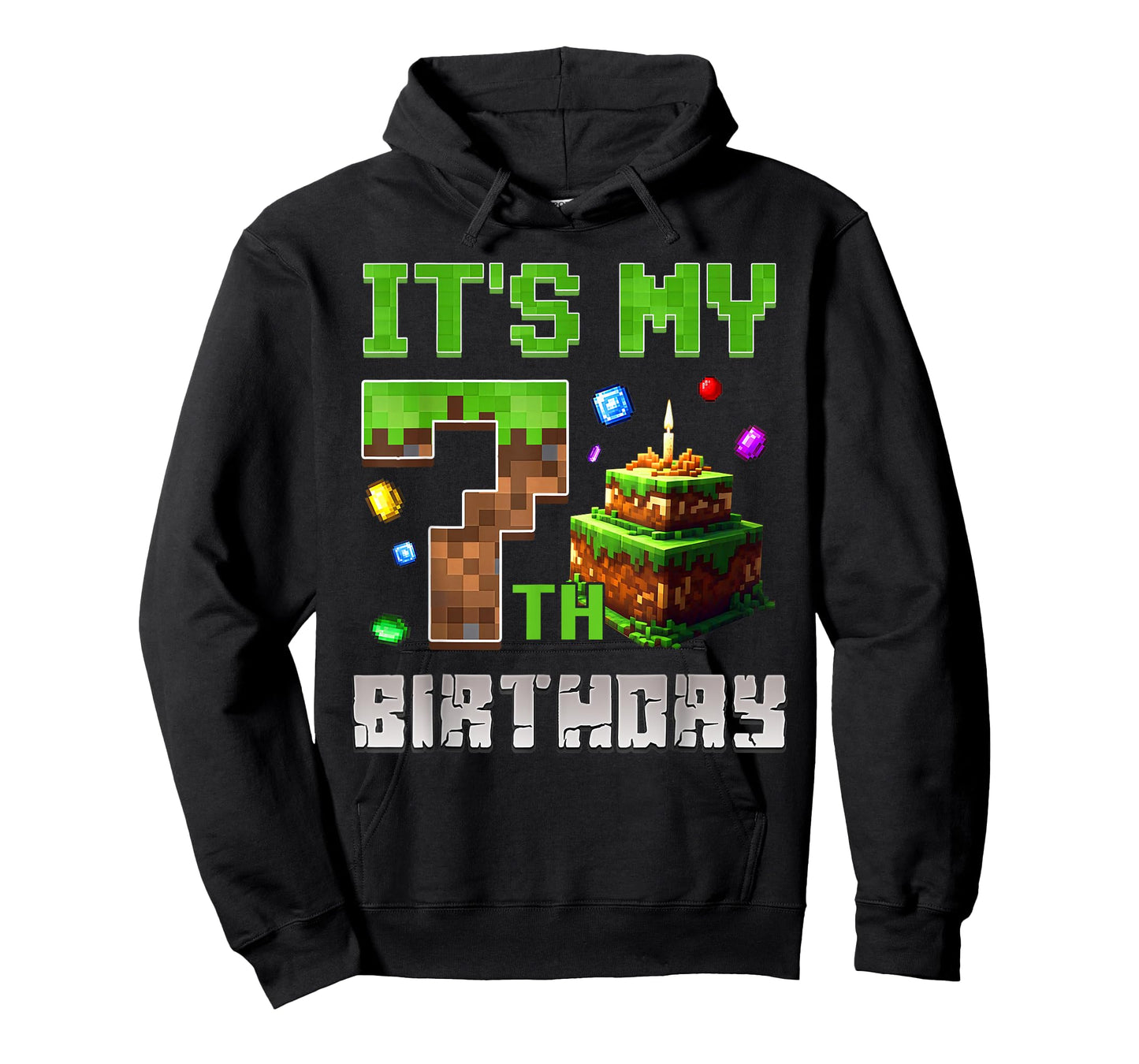 It's My 7th Birthday Shirt Birthday Boy Gamer Pixel Number T-Shirt