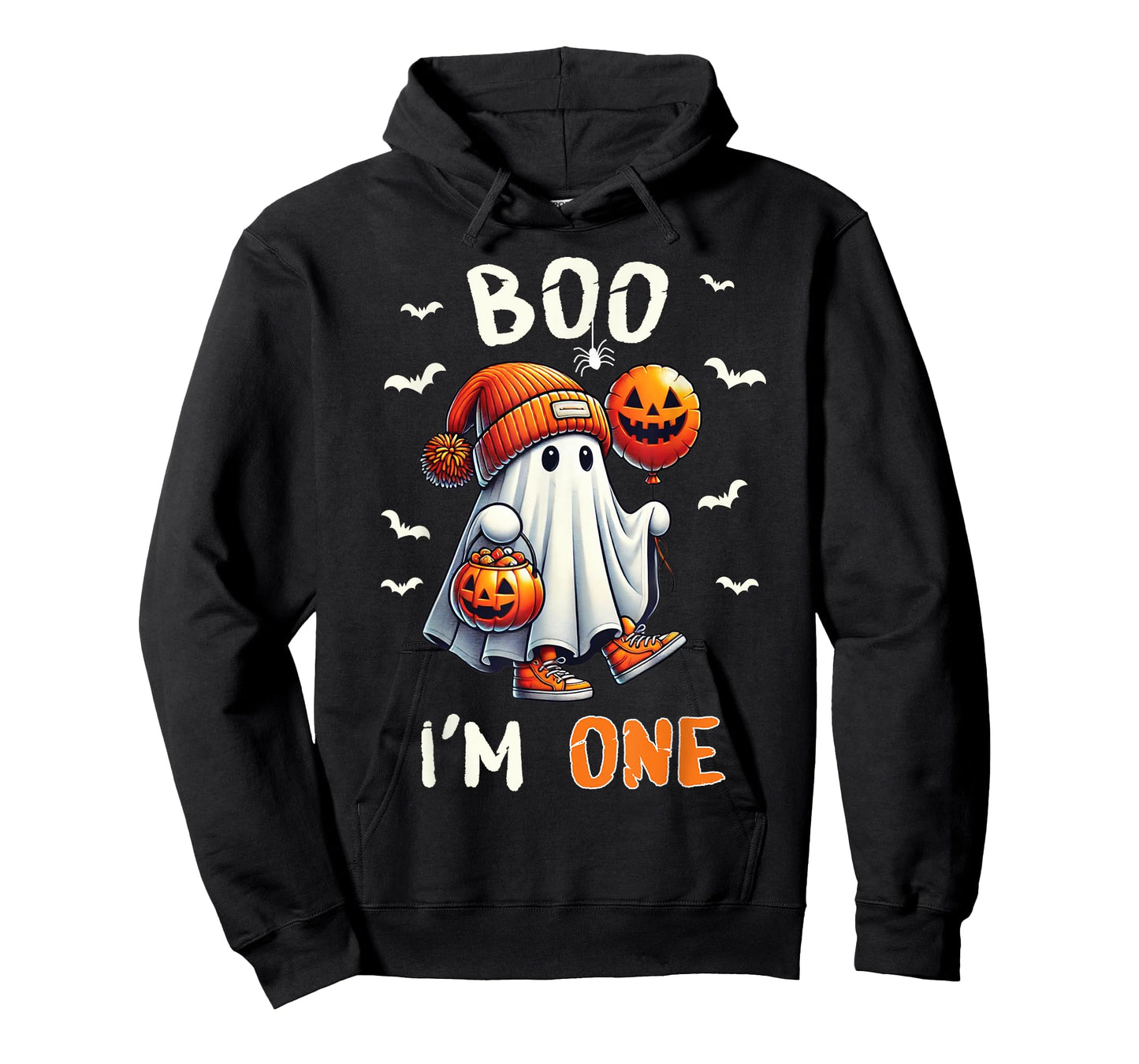 Boo I'm One Ghost 1st Birthday Halloween Boy Kids Groovy T-Shirt