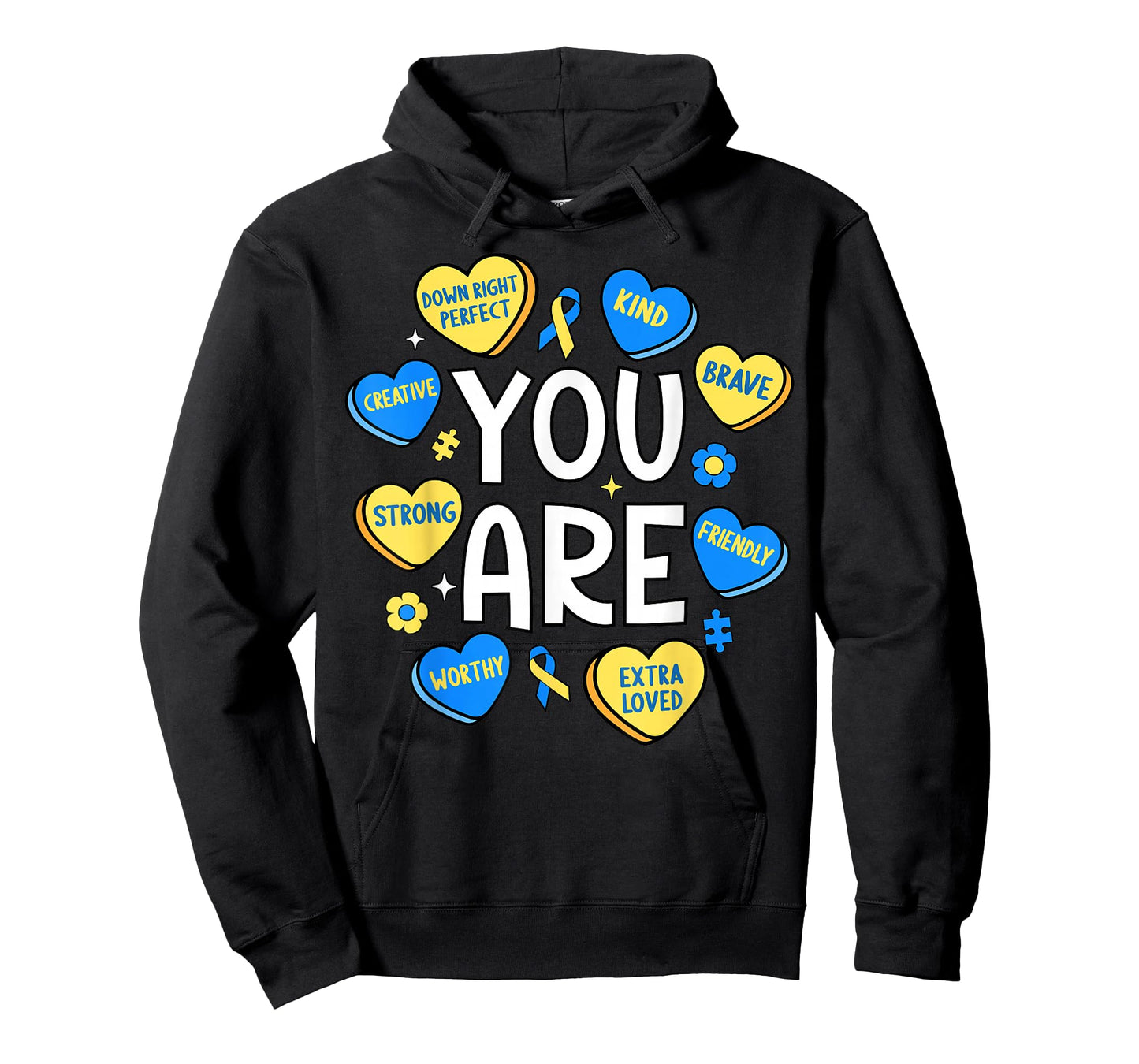 Down Syndrome Awareness Positive Candy Heart Cute Trisomy 21 T-Shirt