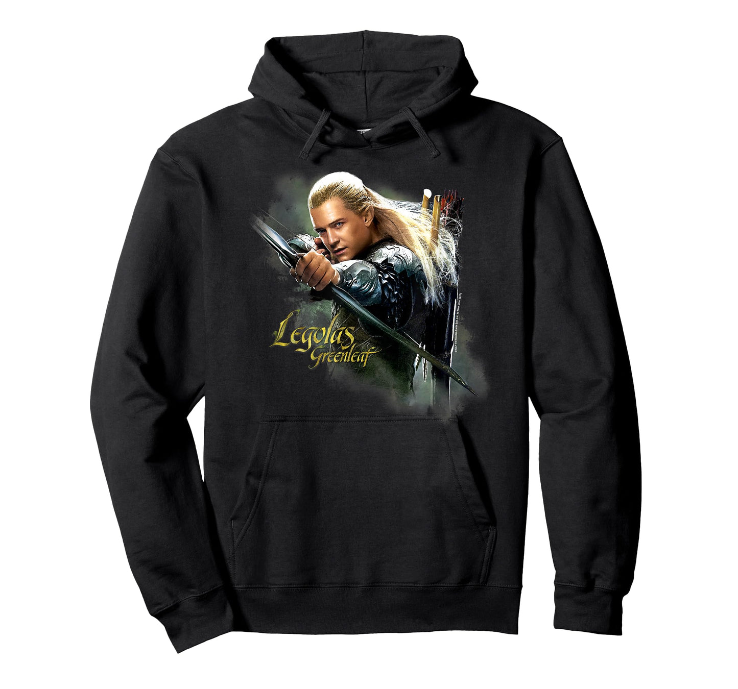 Warner Bros. Hobbit Legolas Greenleaf Unisex-Adults & Kids Green Modern Letter Print T-Shirt