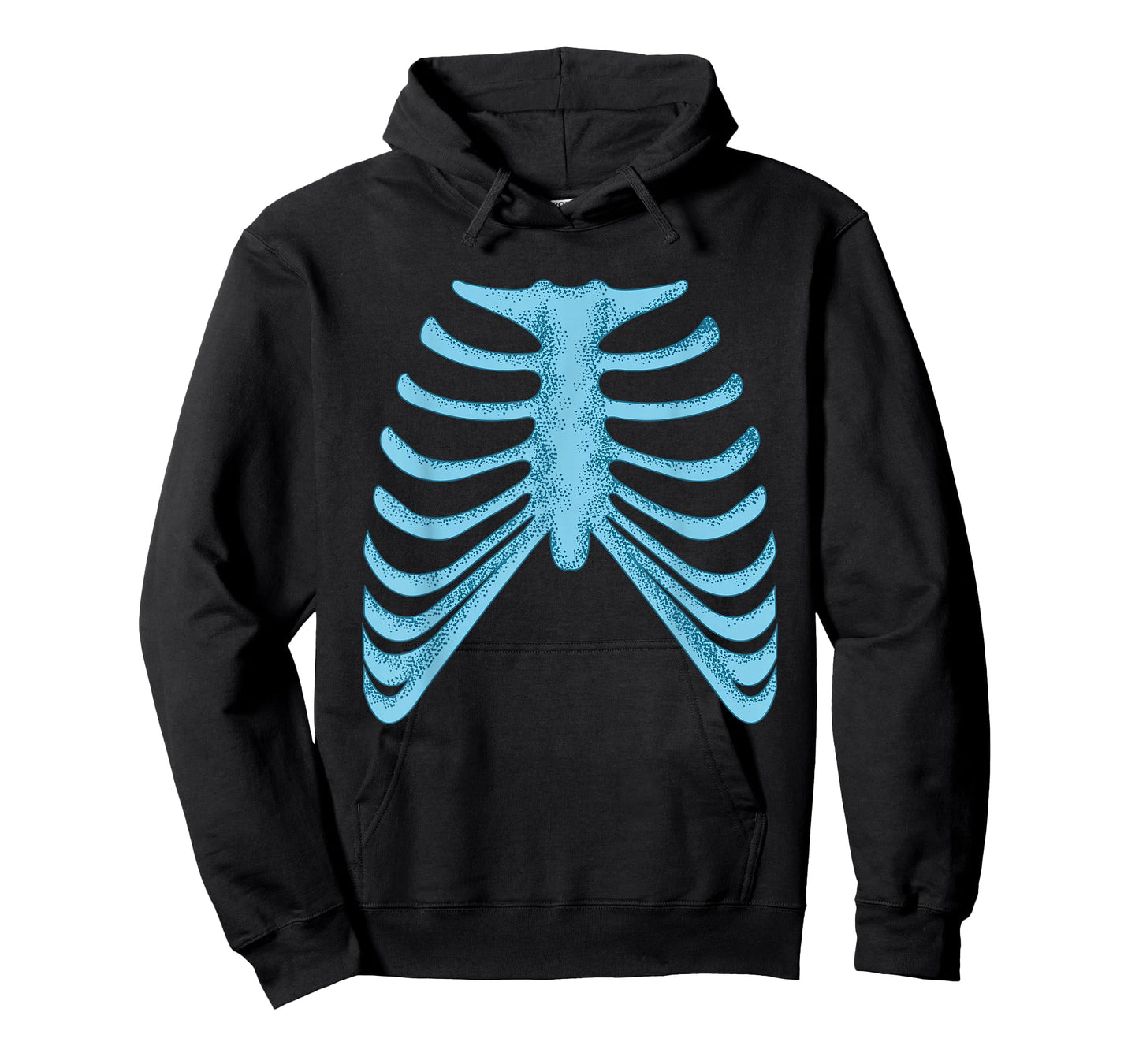 Blue Skeleton Rib Cage Blue Color Graphic T-Shirt