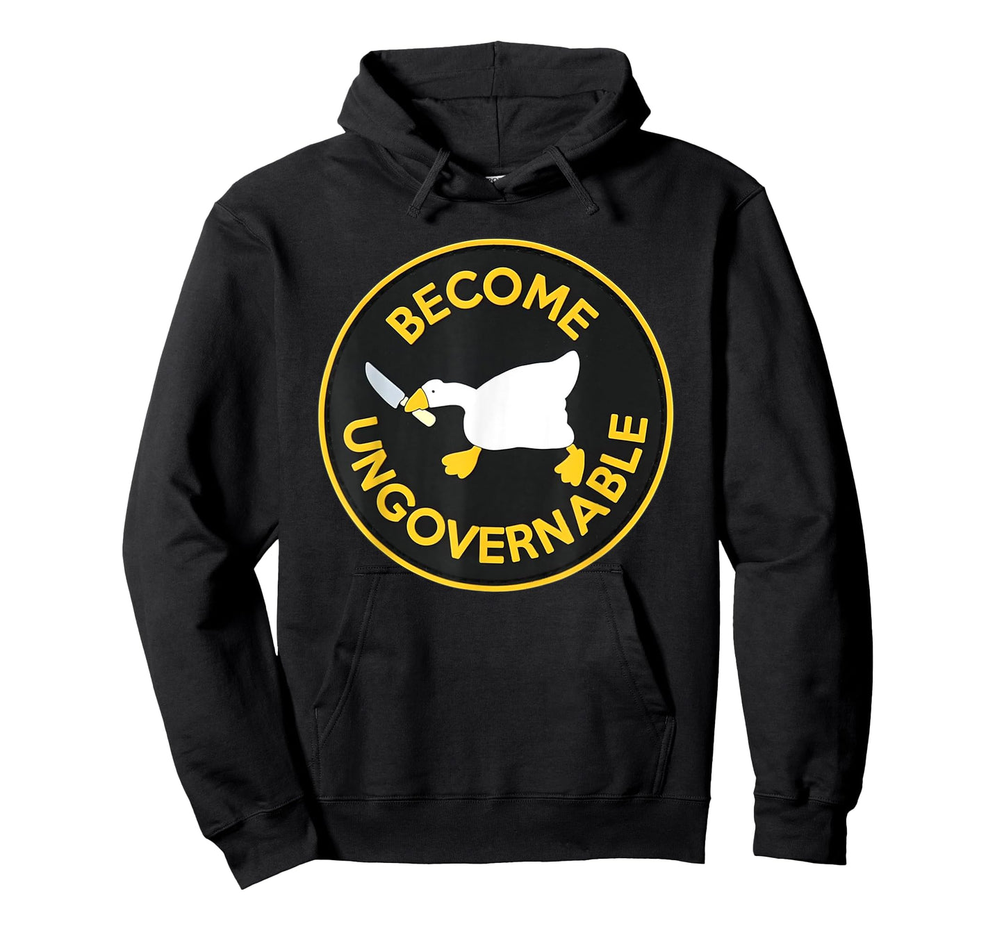 Cute Funny Become Ungovernable Geese Patch Style Design T-Shirt