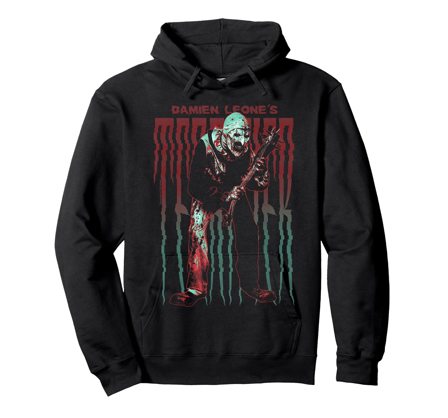 Terrifier Stretched Out Logo with Art The Clown Horror Movie T-Shirt