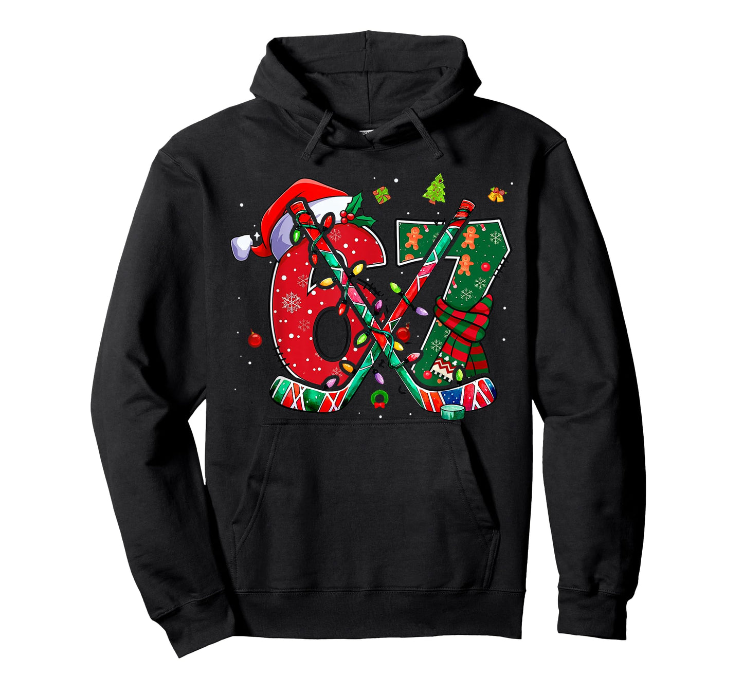 Funny 67 Six Seven Christmas Ice Hockey T-Shirt