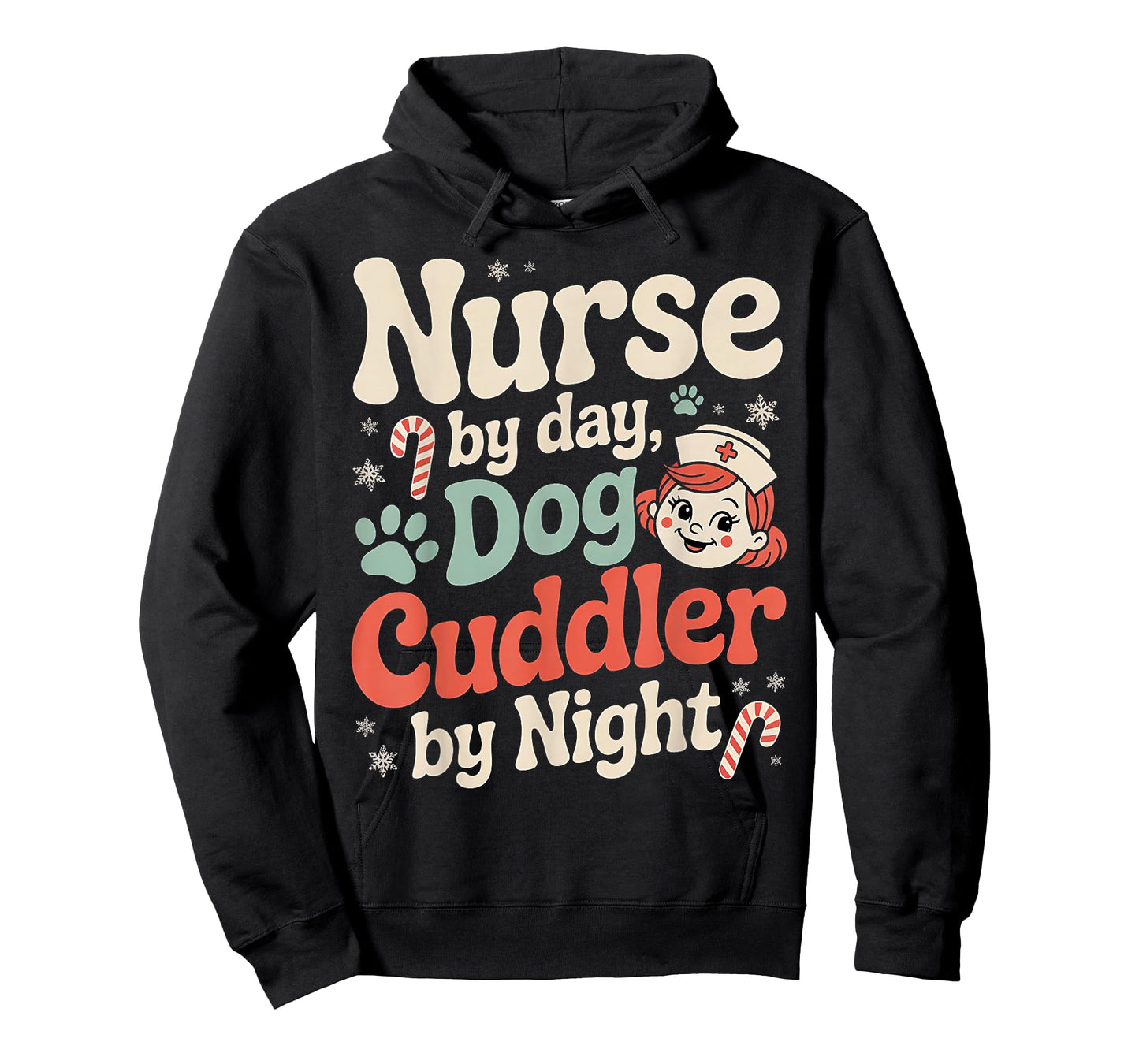 Nurse by Day Dog Cuddler by Night Funny Nurse Christmas T-Shirt