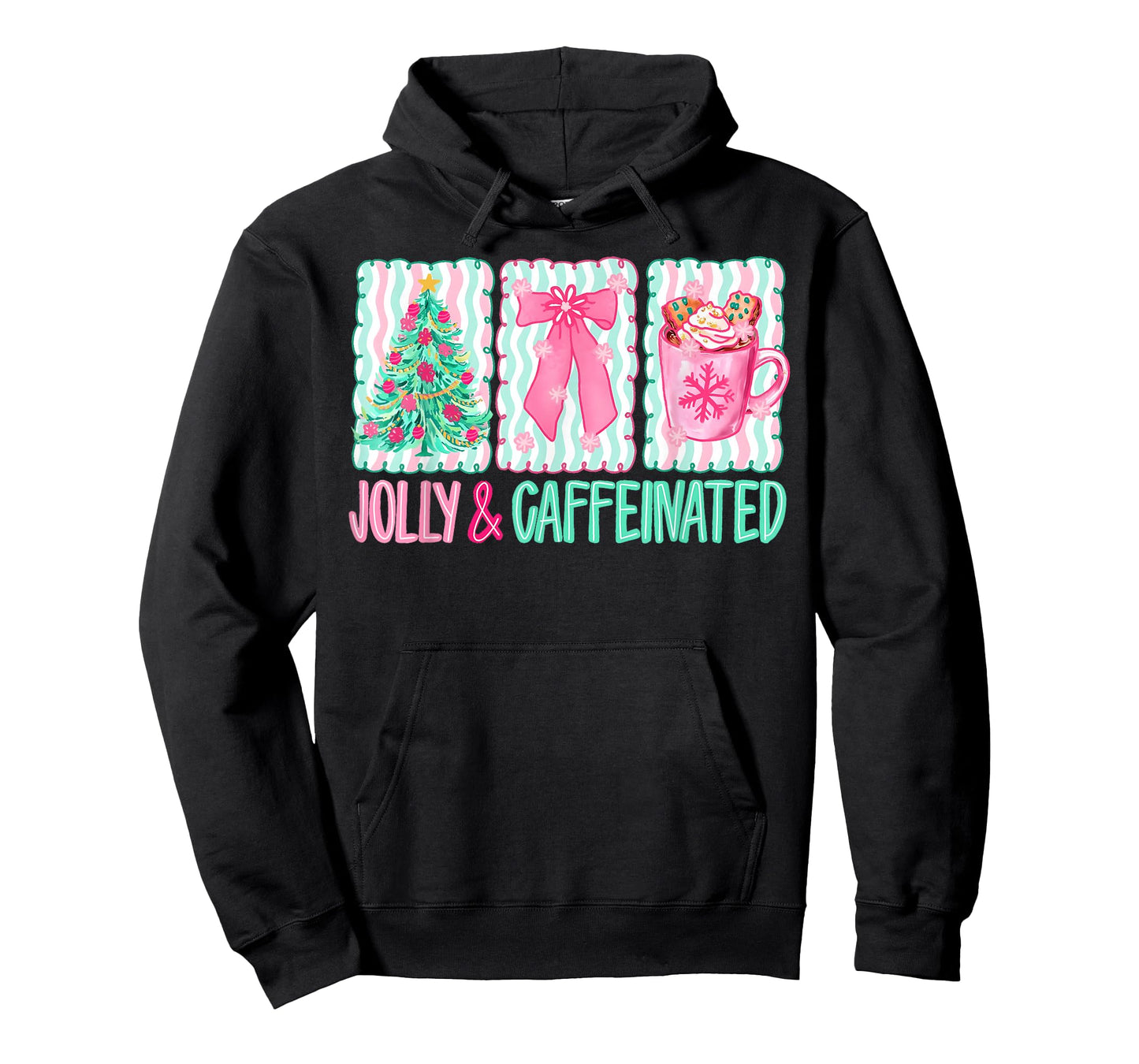 Preppy Christmas Coffee Lovers to Be Jolly and Caffeinated T-Shirt