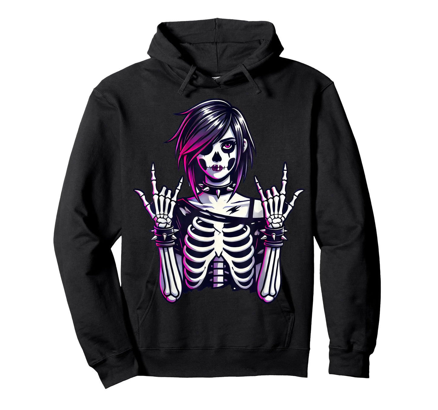 Goth Girl, Funny Emo Punk Skeleton, Grunge T-Shirt