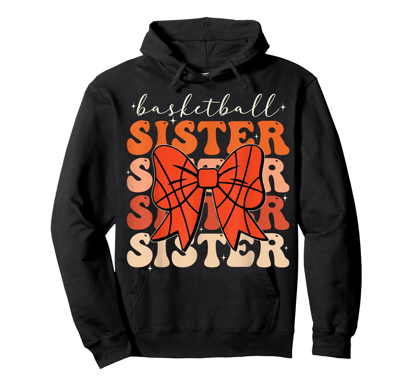 Basketball Sister Vintage Sport Lover Sister Mothers Da T-Shirt