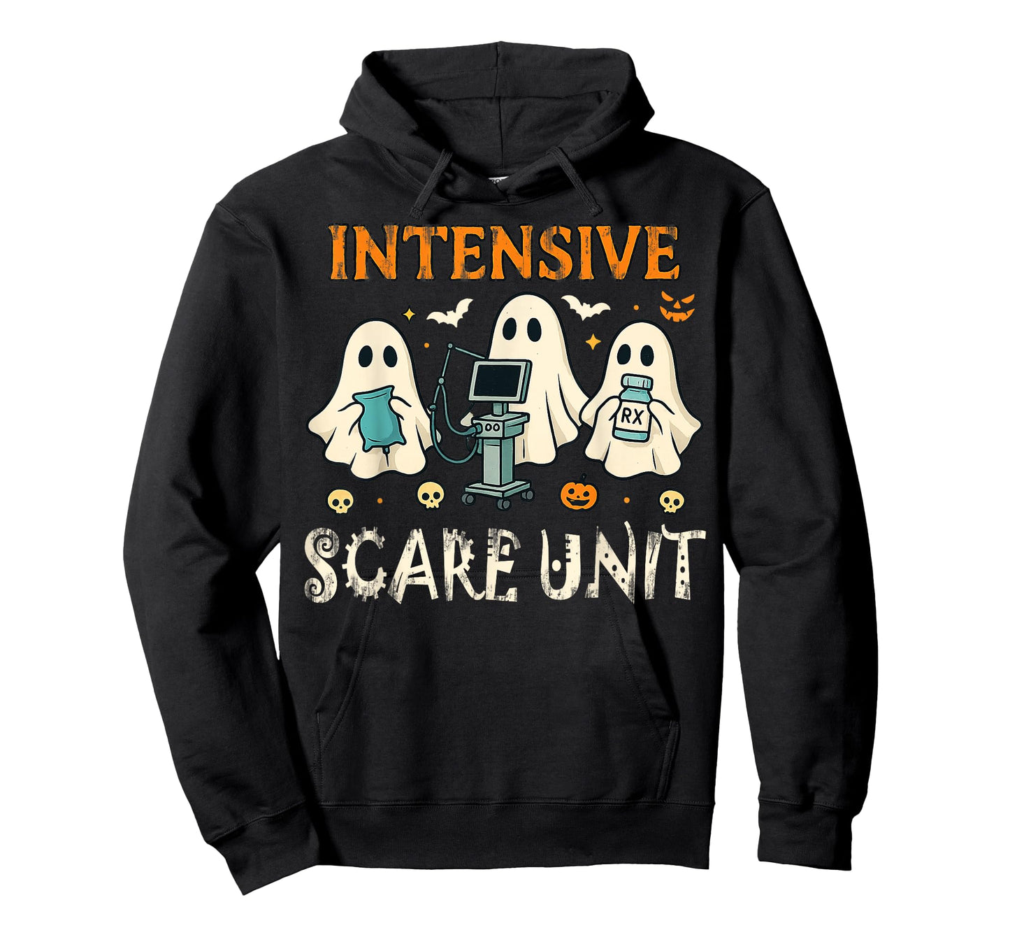 Intensive Scare Unit Funny Ghost Nurse Halloween Costume T-Shirt