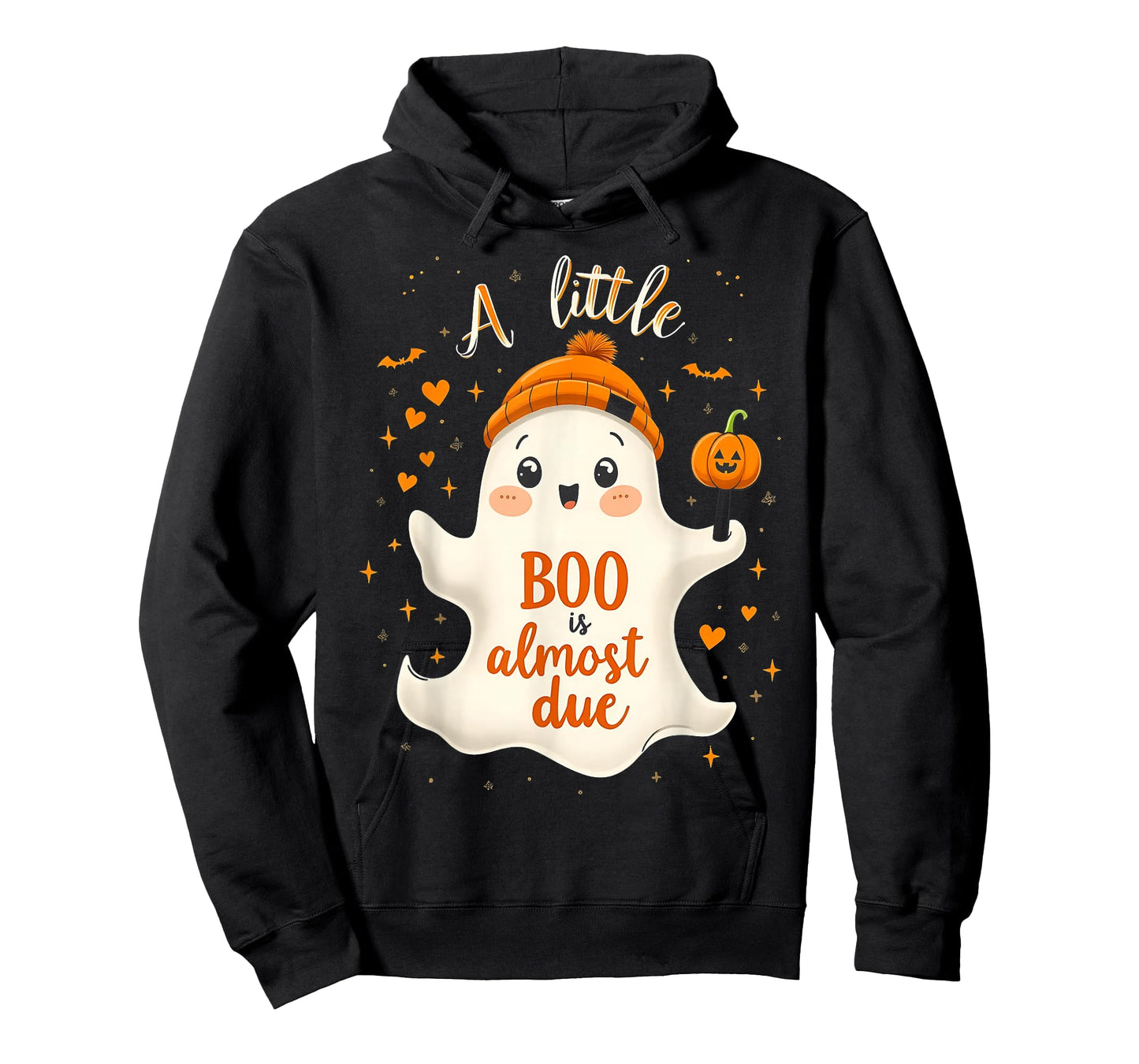 Funny Spooky Pregnancy A Little Boo is Almost Due Halloween T-Shirt