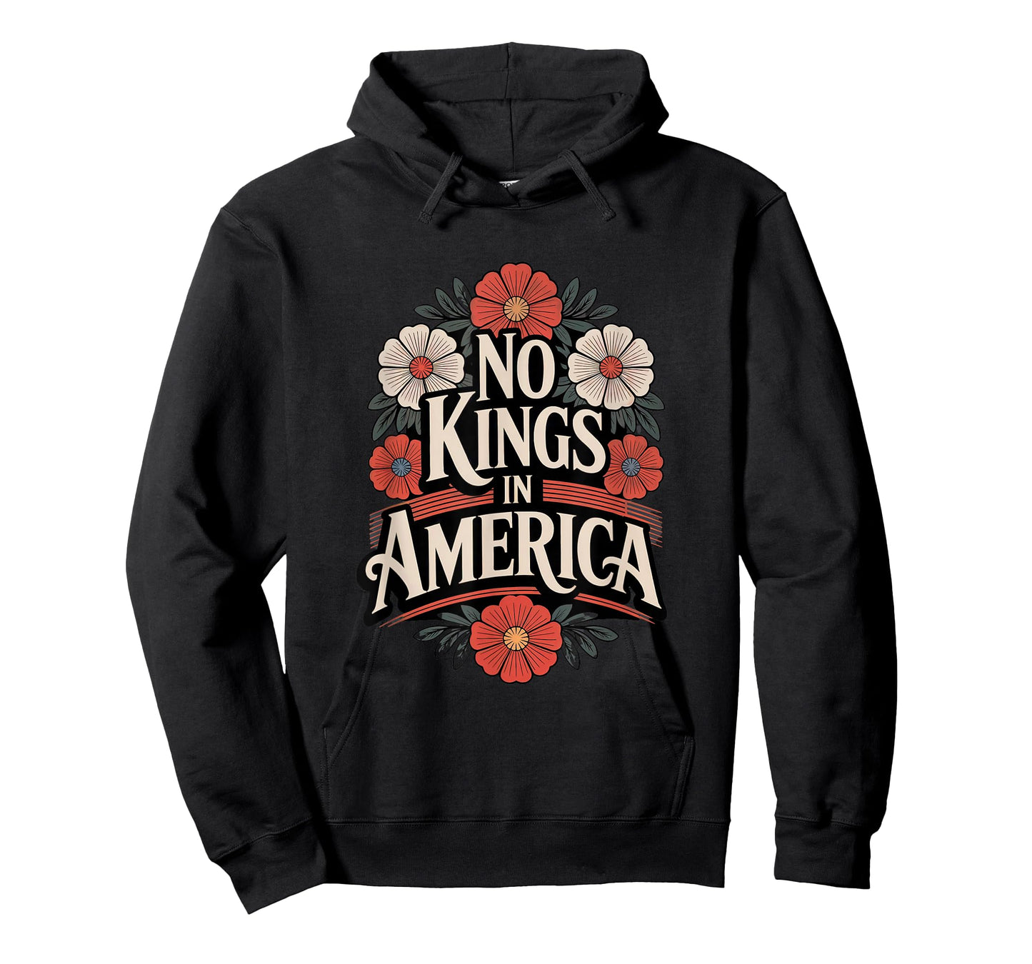 No Kings in America Political Floral Pro Democracy T-Shirt