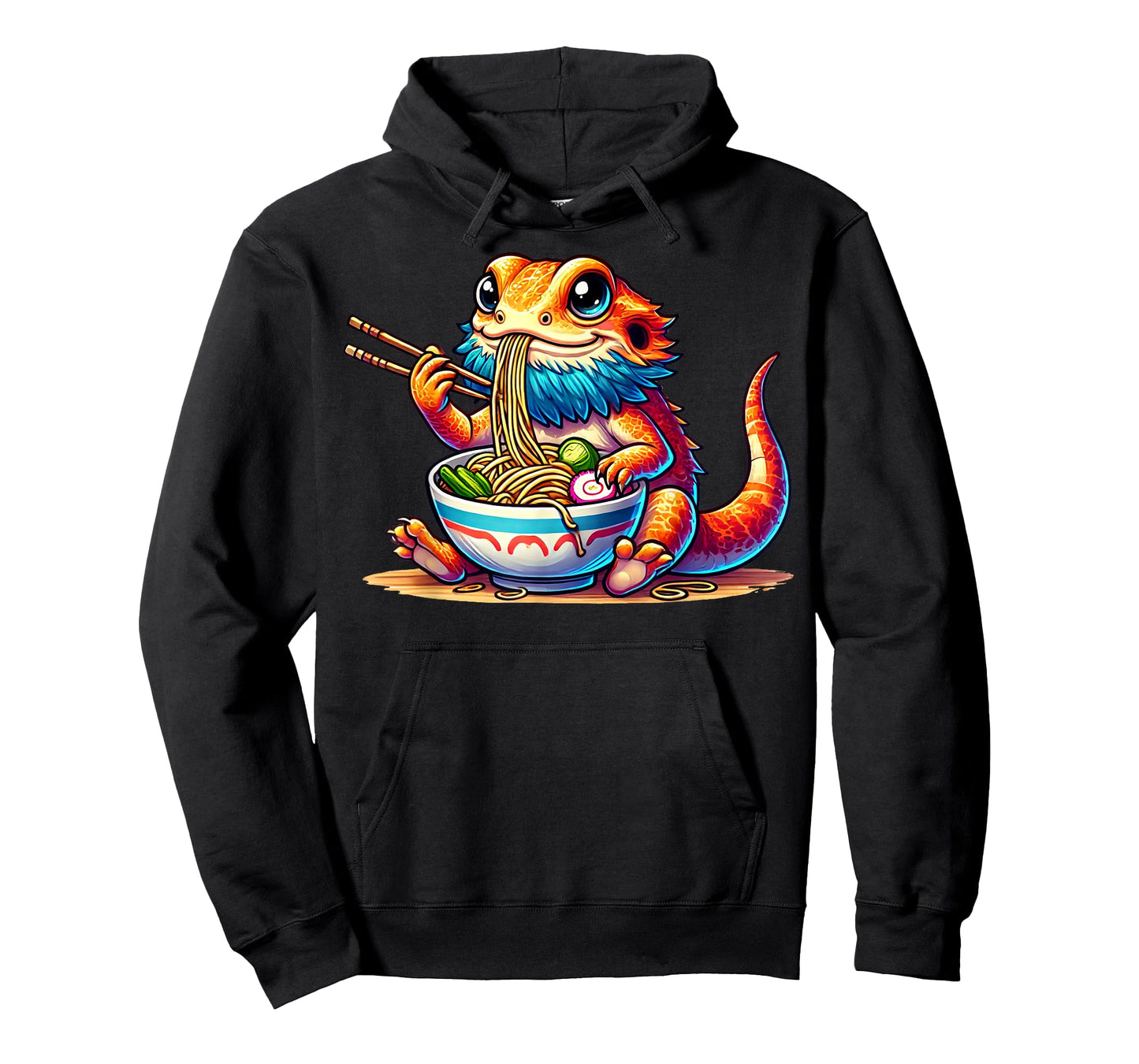 Bearded Dragon Eating Japanese Noodles Kawaii Ramen Bowl T-Shirt