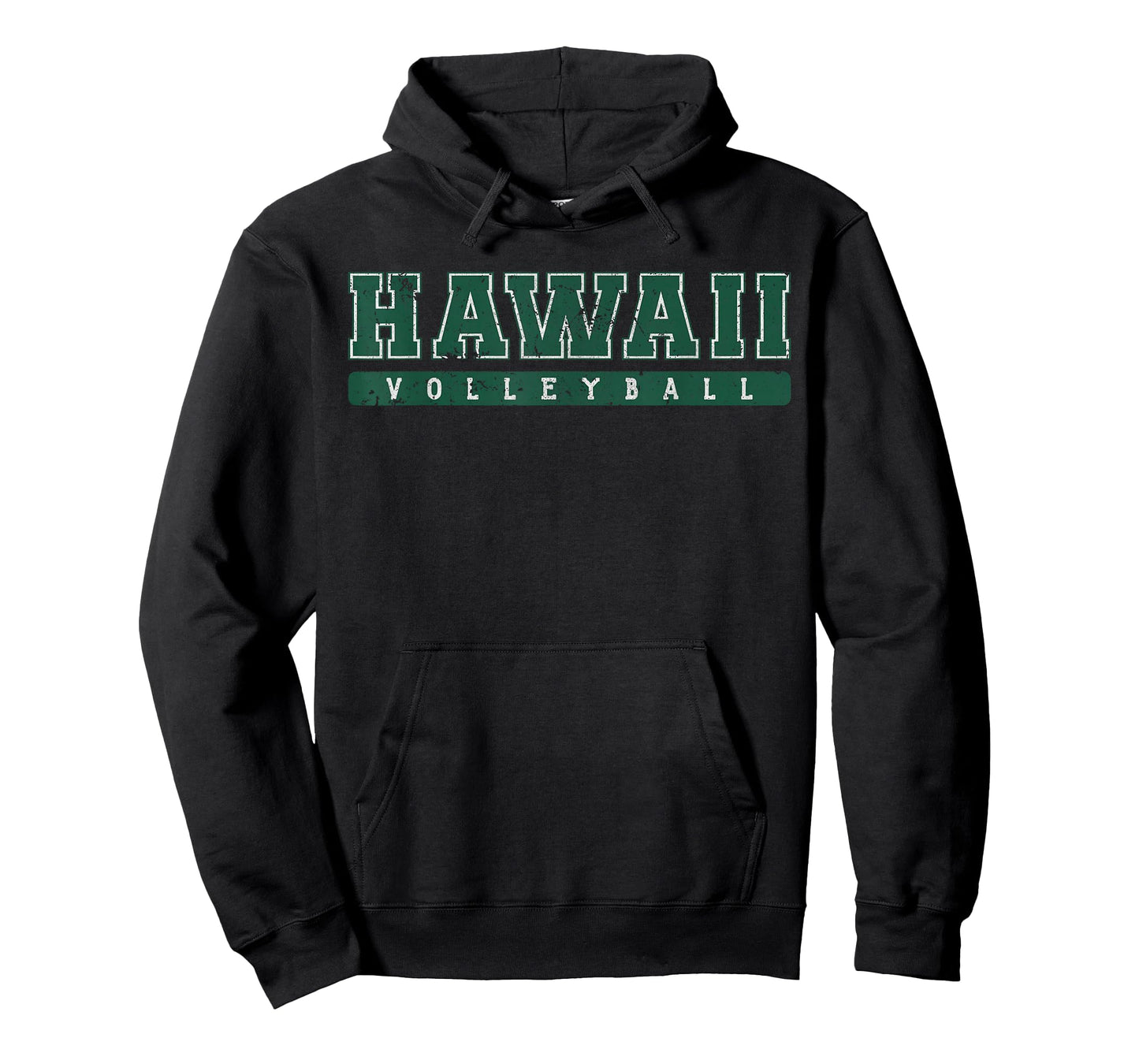 Hawaii Volleyball Green Vintage Text T-Shirt