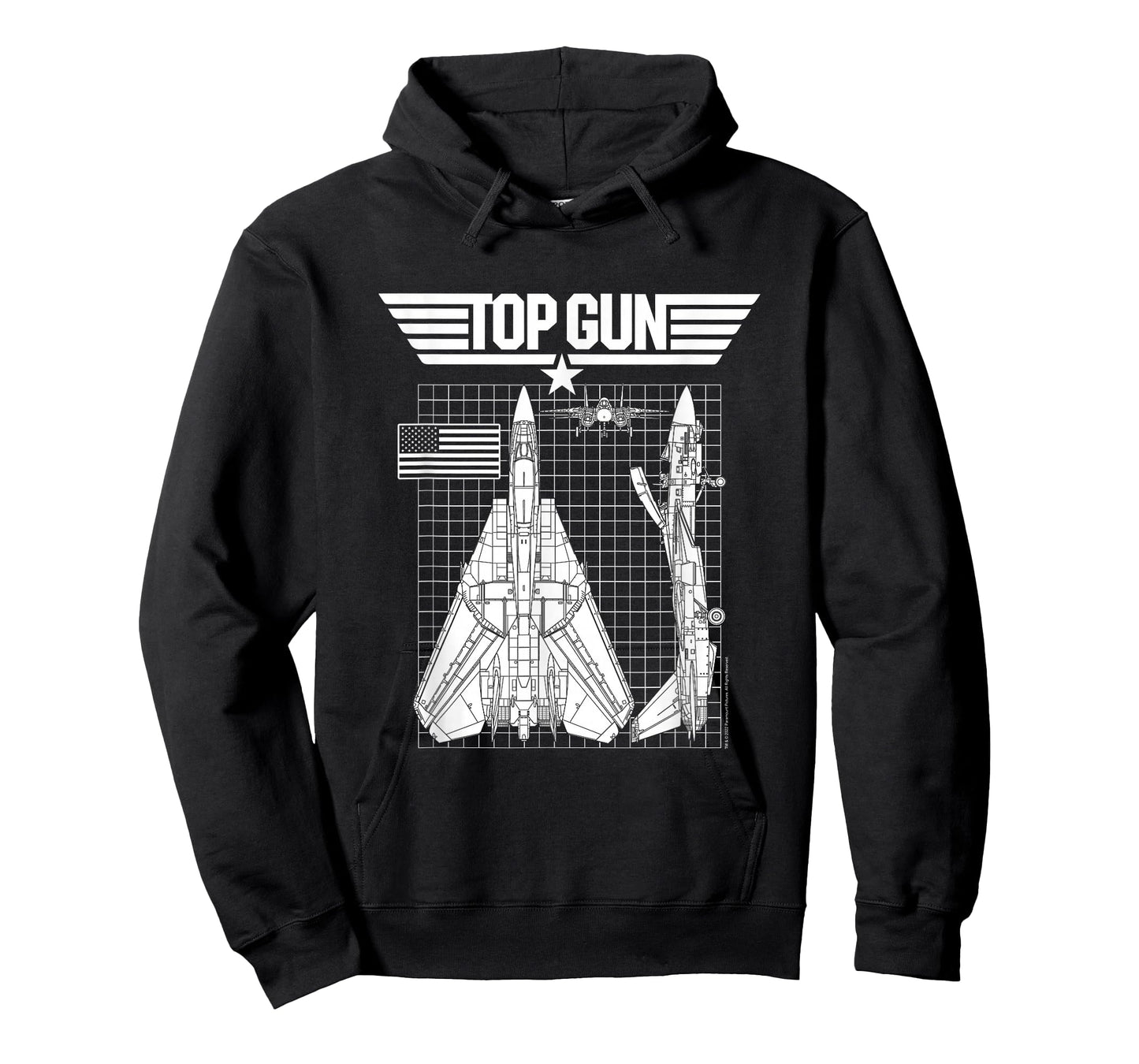 Top Gun F-14 Tomcat Blueprints Action Movie T-Shirt