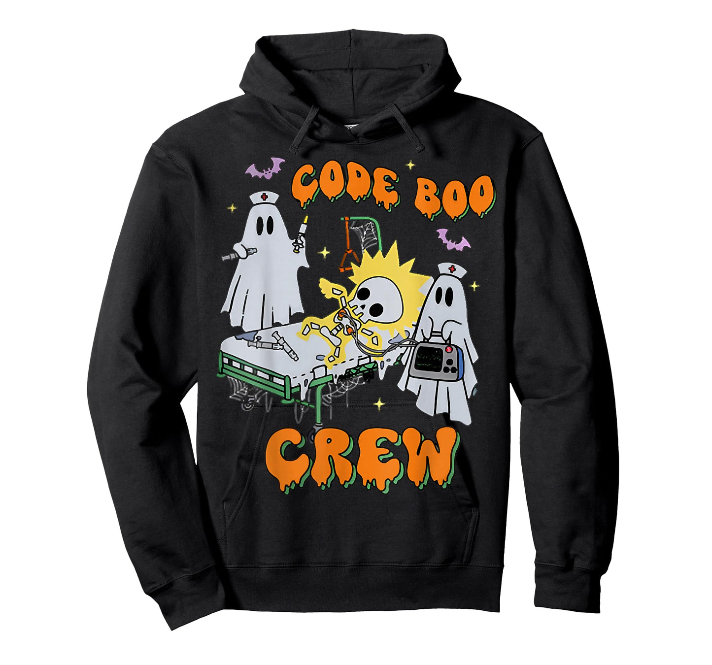 Code Boo Crew, Funny Ghost Nurse Halloween, Ghost ER Nurse T-Shirt