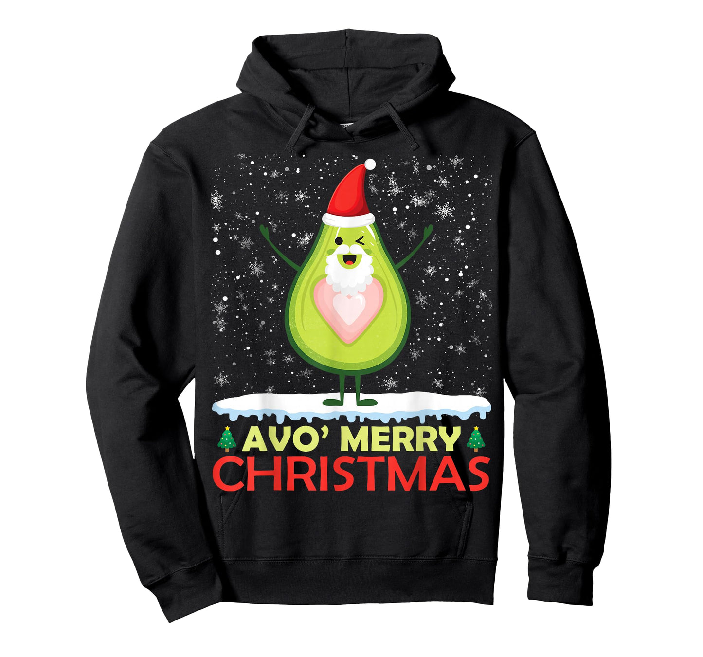 Santa Avocado Avo Merry Christmas Vegan Pajama Avocado Lover T-Shirt