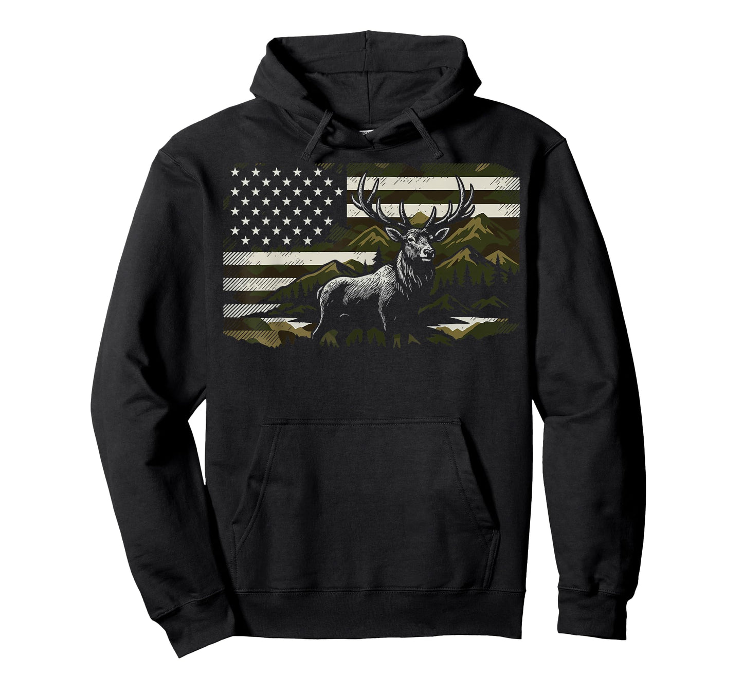 Hunting USA Flag Deer 4th Of July Hunter T-Shirt