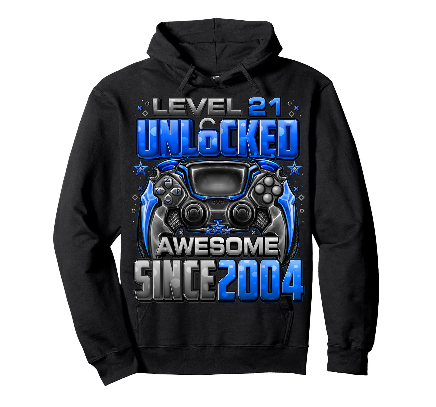 Level 21 Unlocked Awesome Since 2004 21st Birthday Gaming T-Shirt
