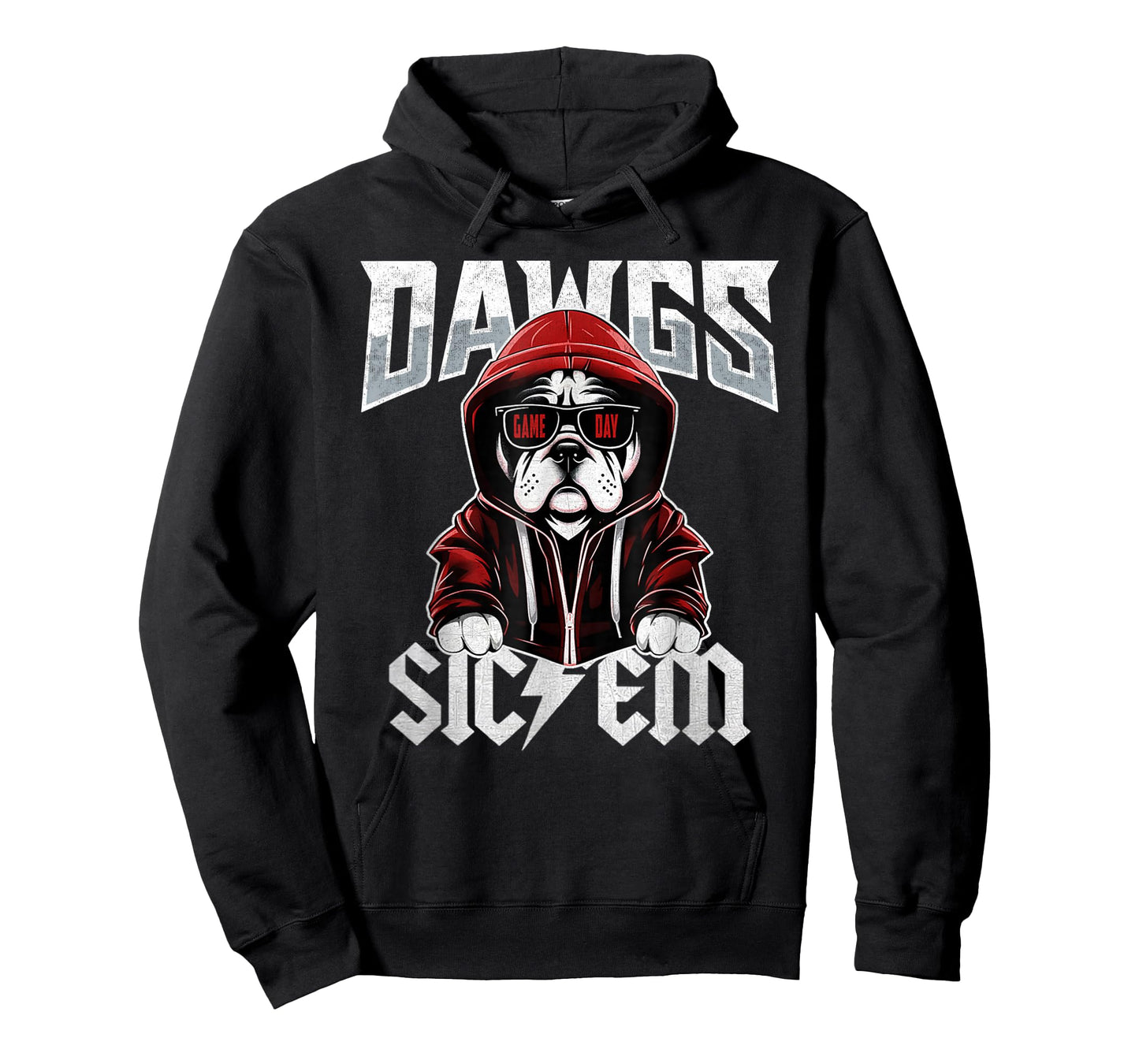 Sic Em Bulldog Distressed - Dawgs Bulldog Spirit Evergreen T-Shirt