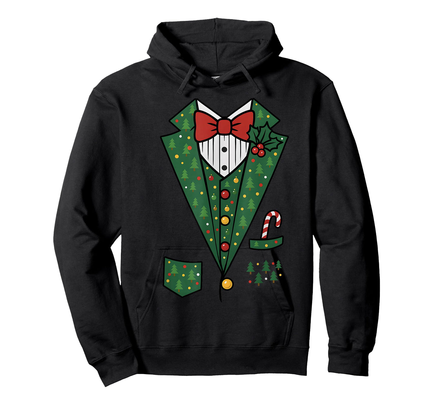 Bowtie Vest Mistletoe Candy Funny Christmas Celebrate Family T-Shirt
